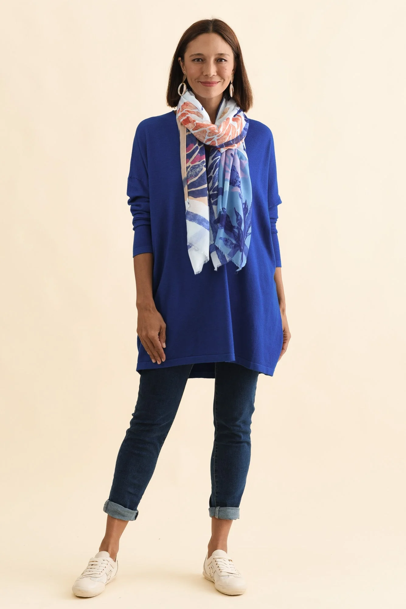 Piper Cobalt V Neck Knit Jumper - Image 3