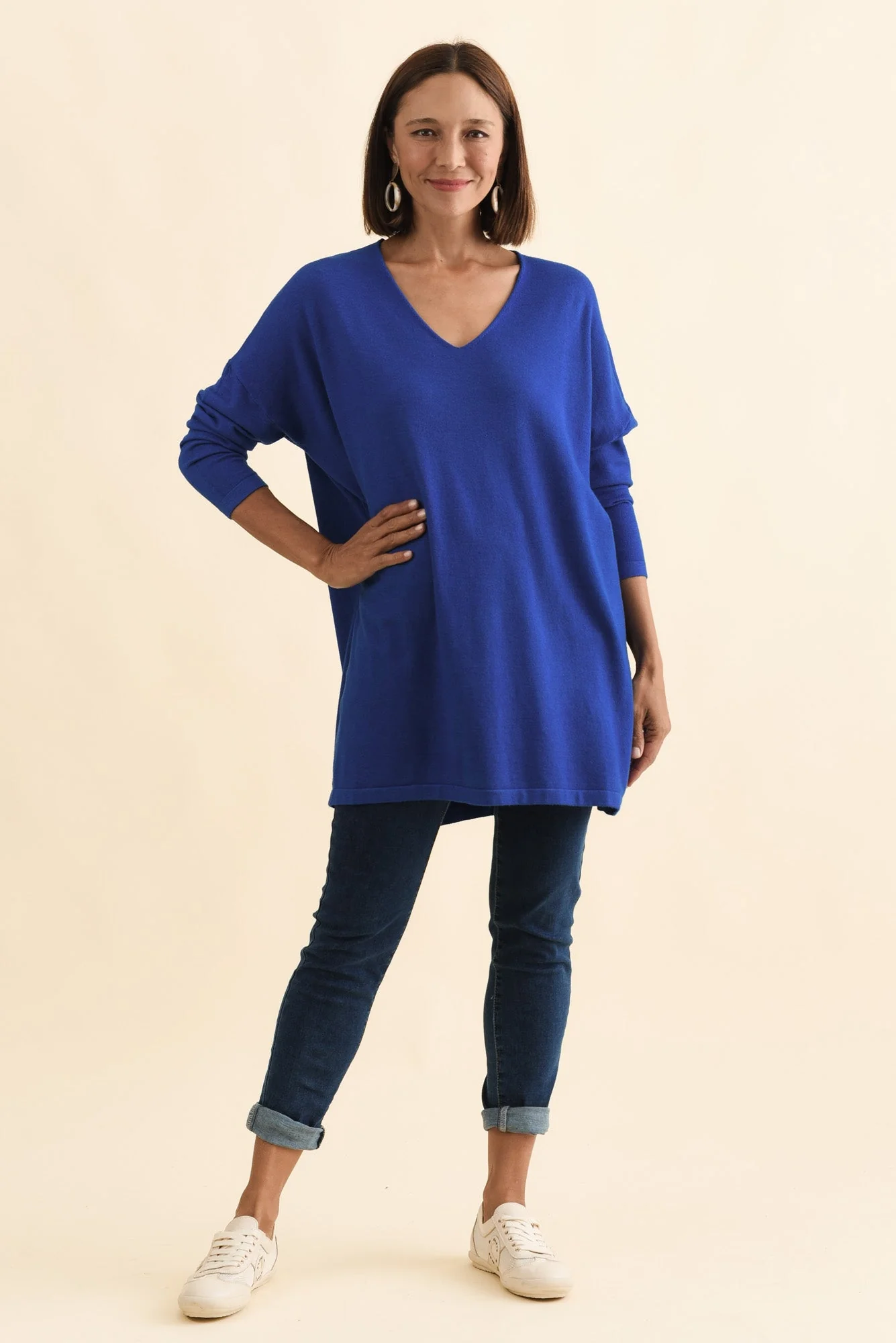 Piper Cobalt V Neck Knit Jumper - Image 7