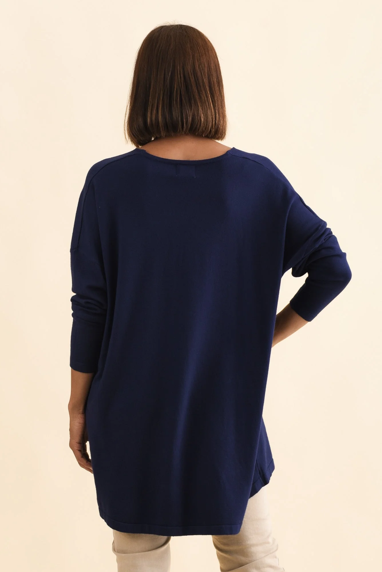 Piper Navy V Neck Knit Jumper - Image 4