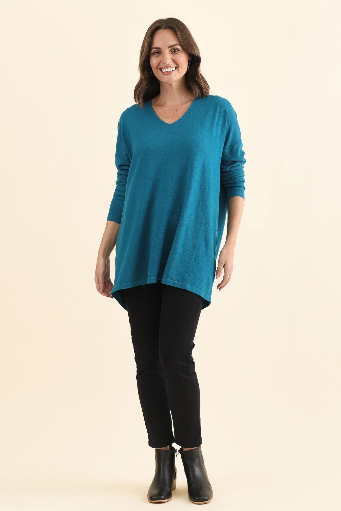 Piper Teal V Neck Knit Jumper - Image 6