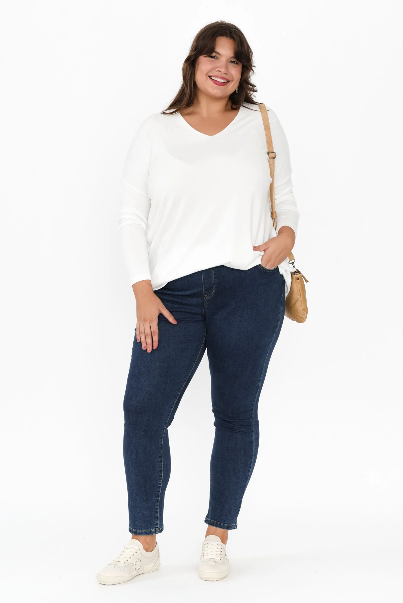 Piper White V Neck Knit Jumper - Image 13