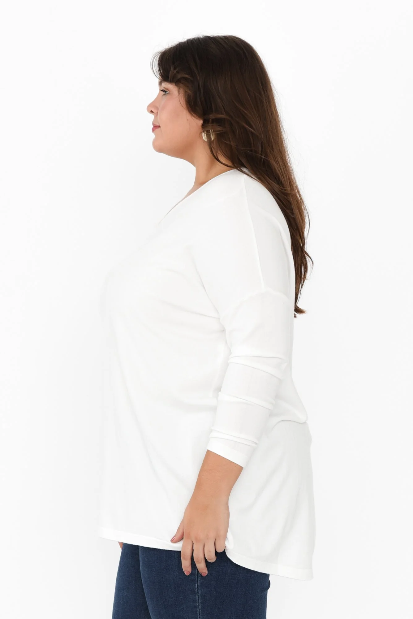 Piper White V Neck Knit Jumper - Image 14