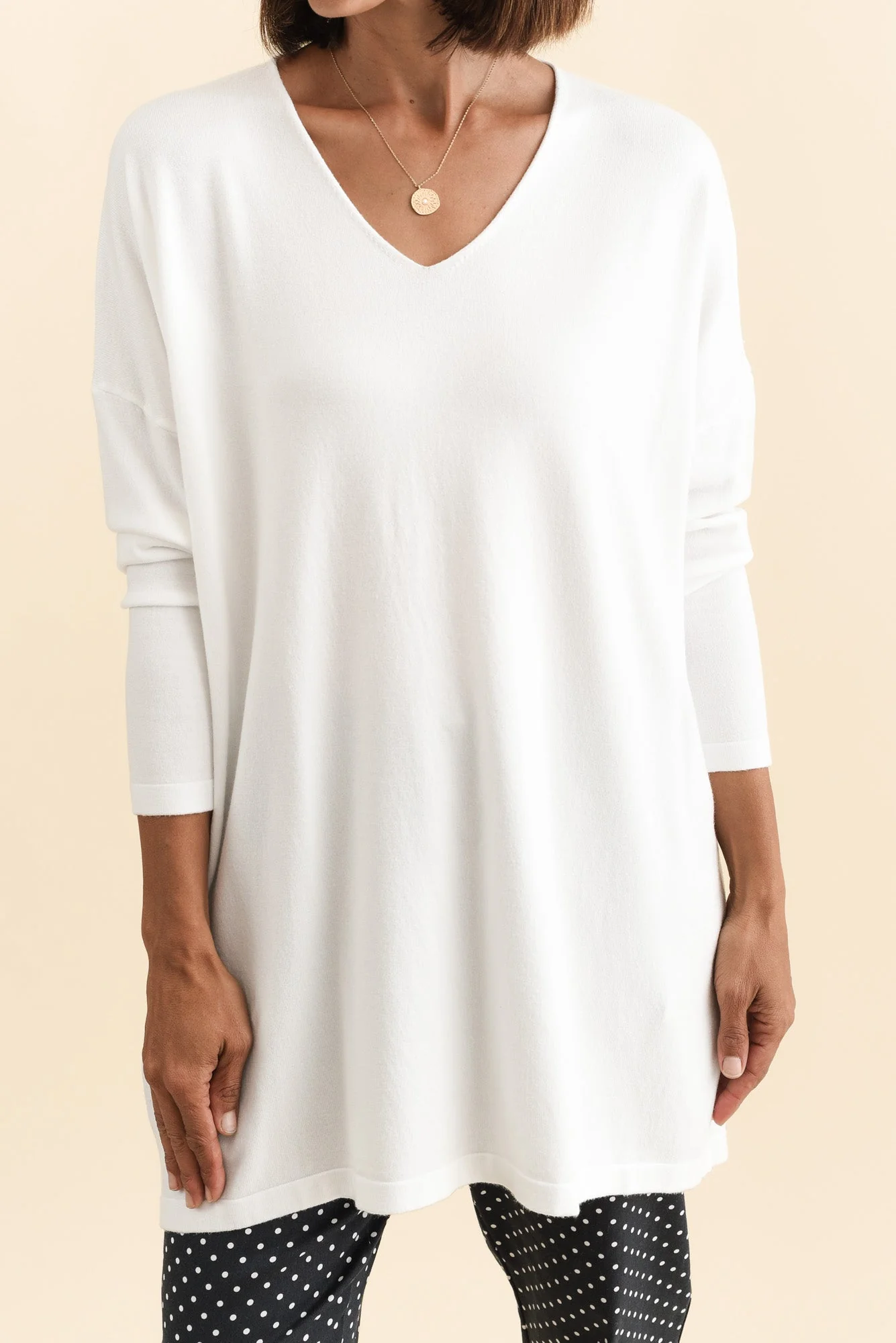 Piper White V Neck Knit Jumper - Image 6