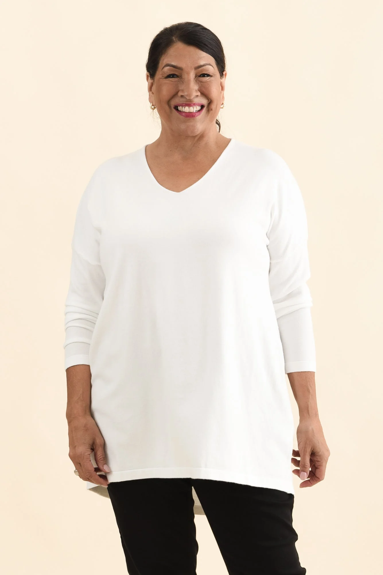 Piper White V Neck Knit Jumper - Image 8