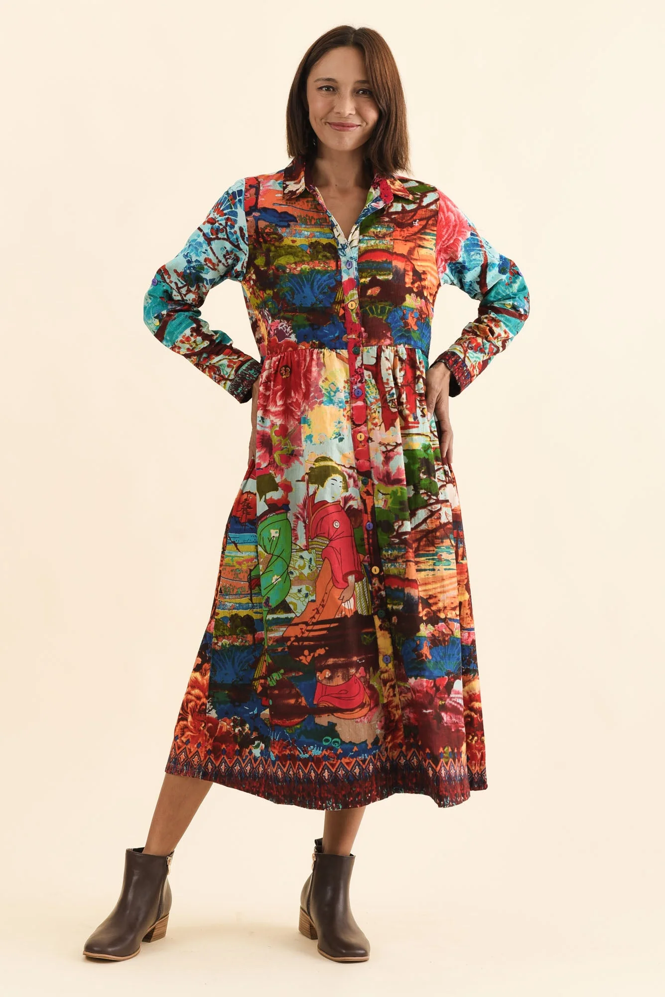 Platt Red Garden Pocket Shirt Dress - Image 2