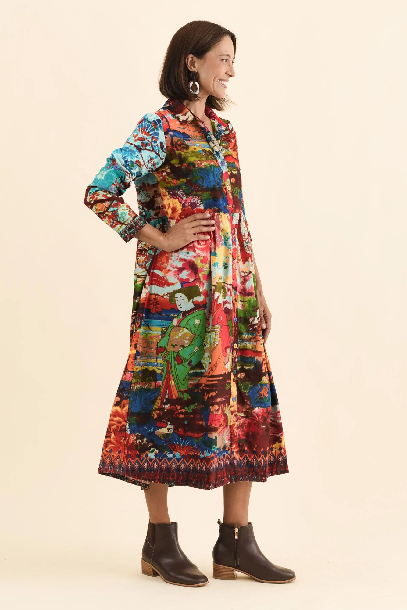 Platt Red Garden Pocket Shirt Dress - Image 3