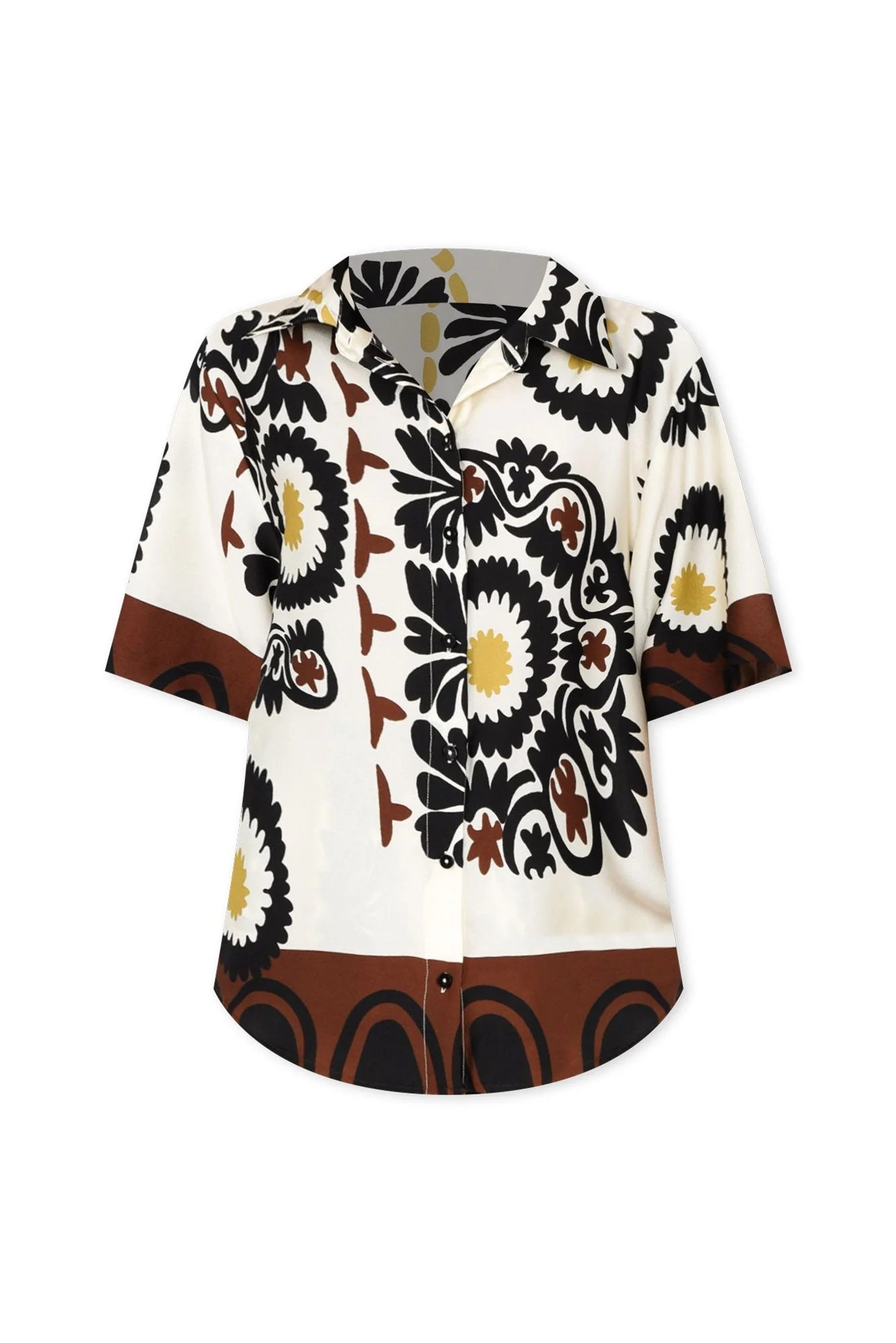 Playa Cream Abstract Collared Shirt - Image 2