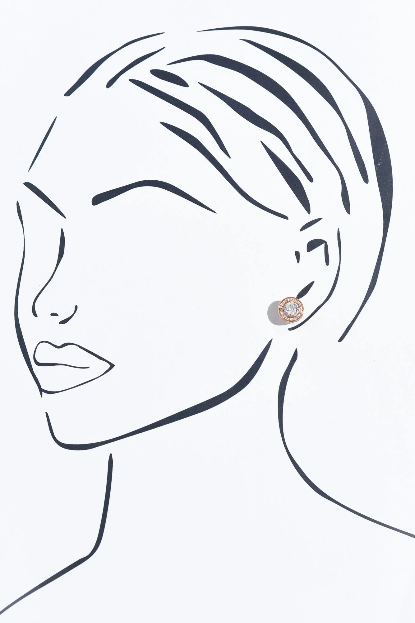Posie Rose Gold Diamante Stud Earrings - Image 2
