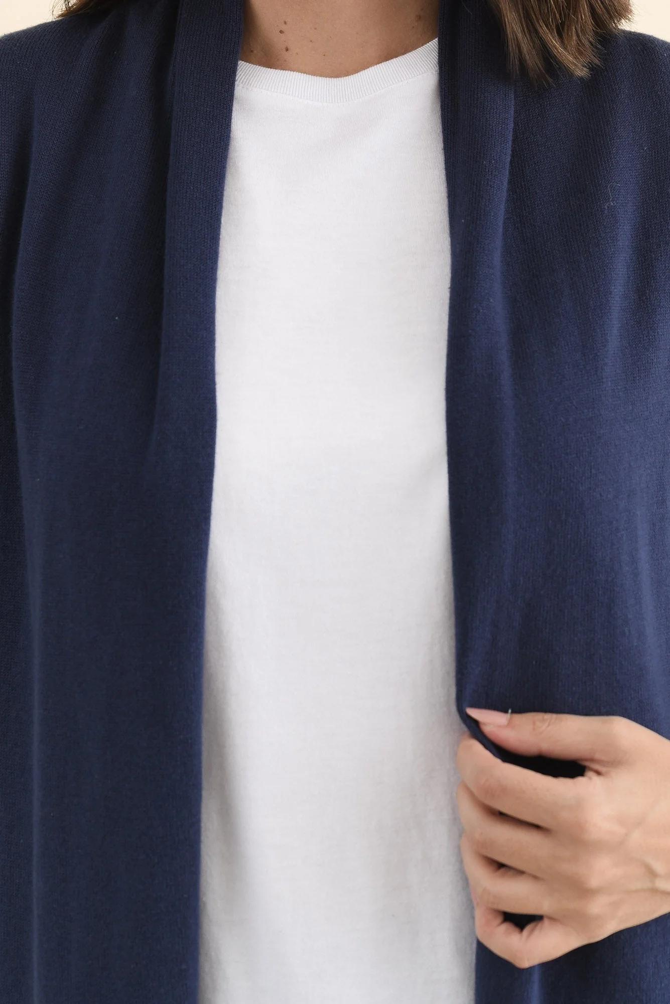 Primrose Navy Cotton Drape Cardigan - Image 6