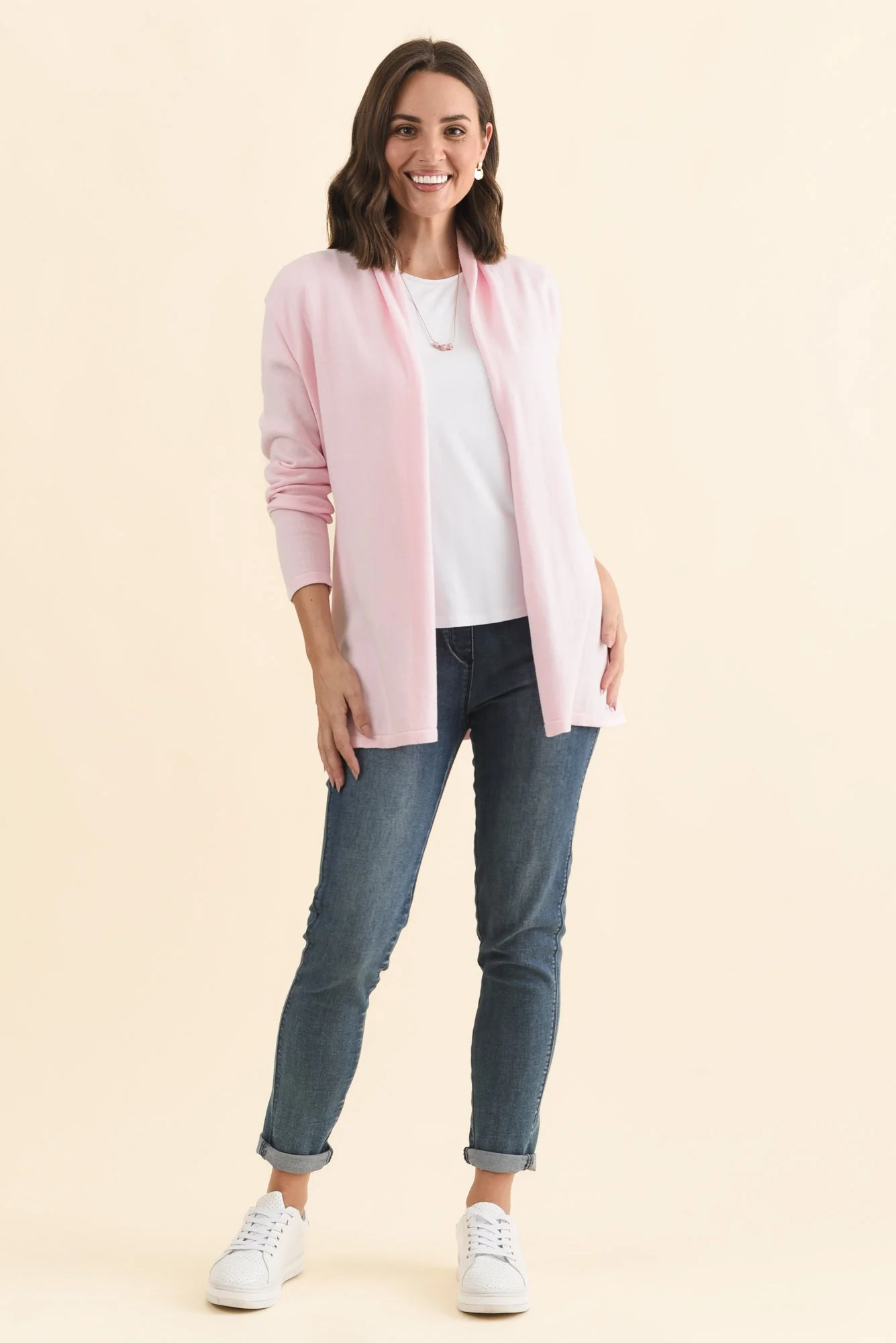 Primrose Pink Cotton Drape Cardigan - Image 7