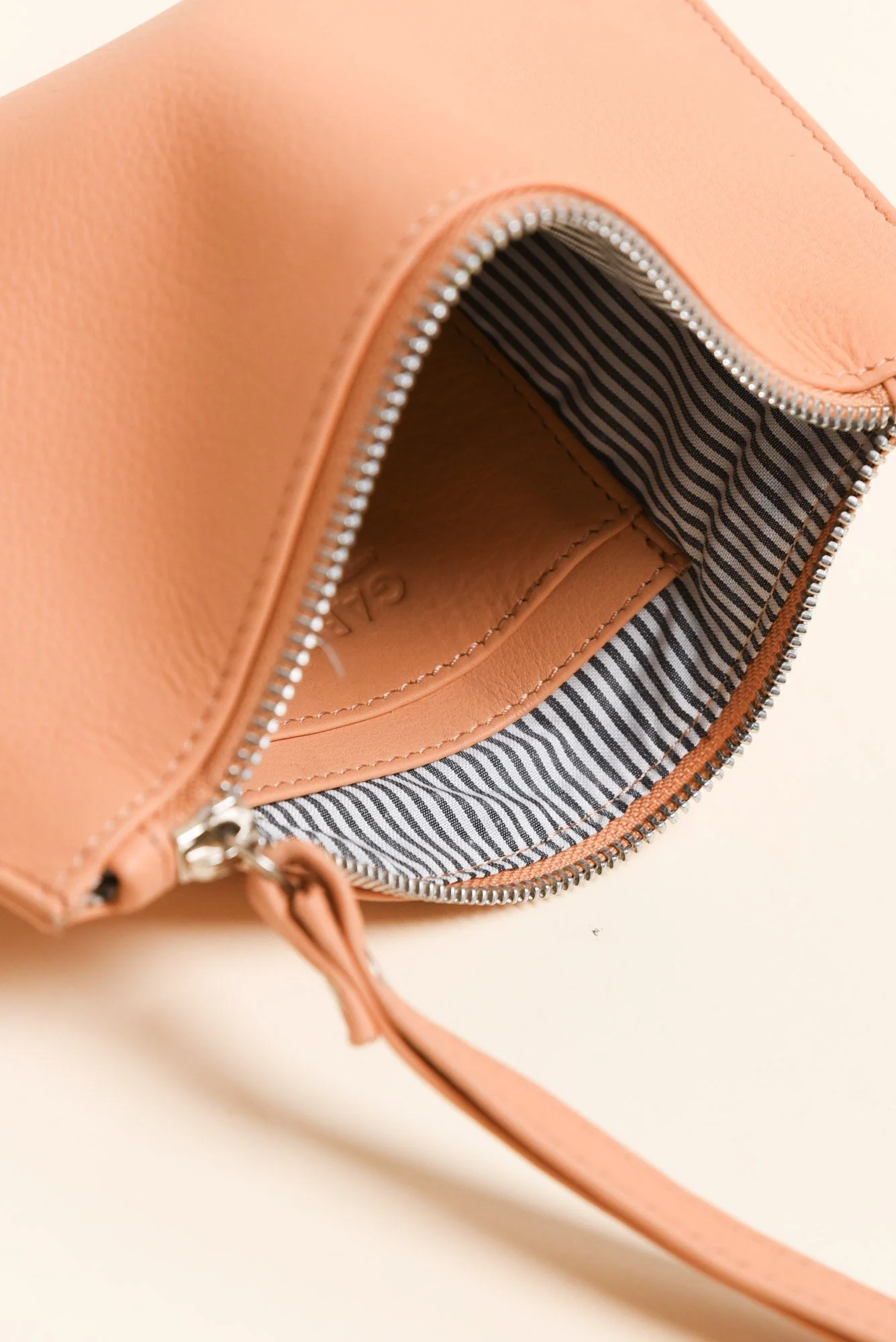 Queens Apricot Leather Clutch - Image 3
