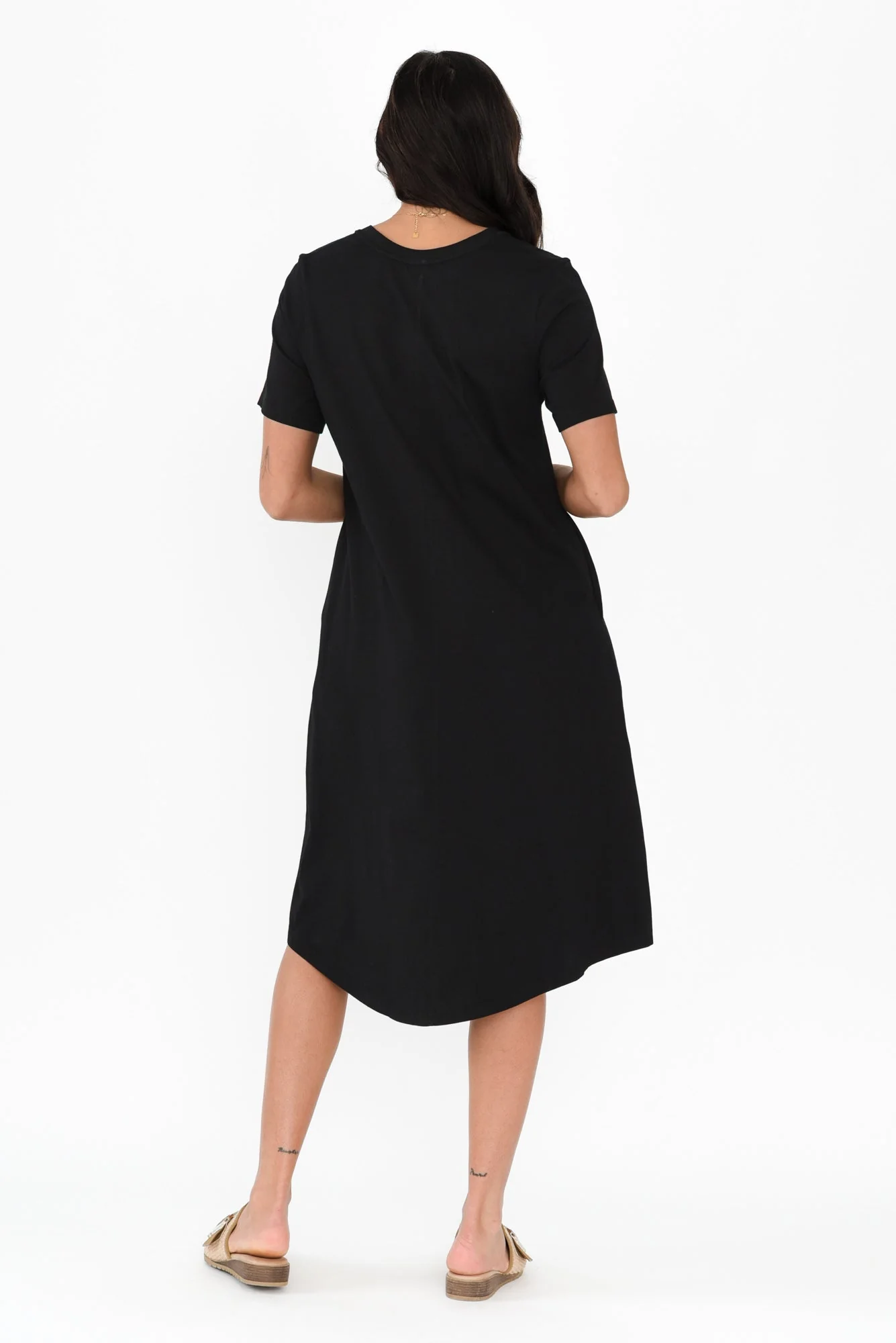 Quentin Black Cotton Tee Dress - Image 4