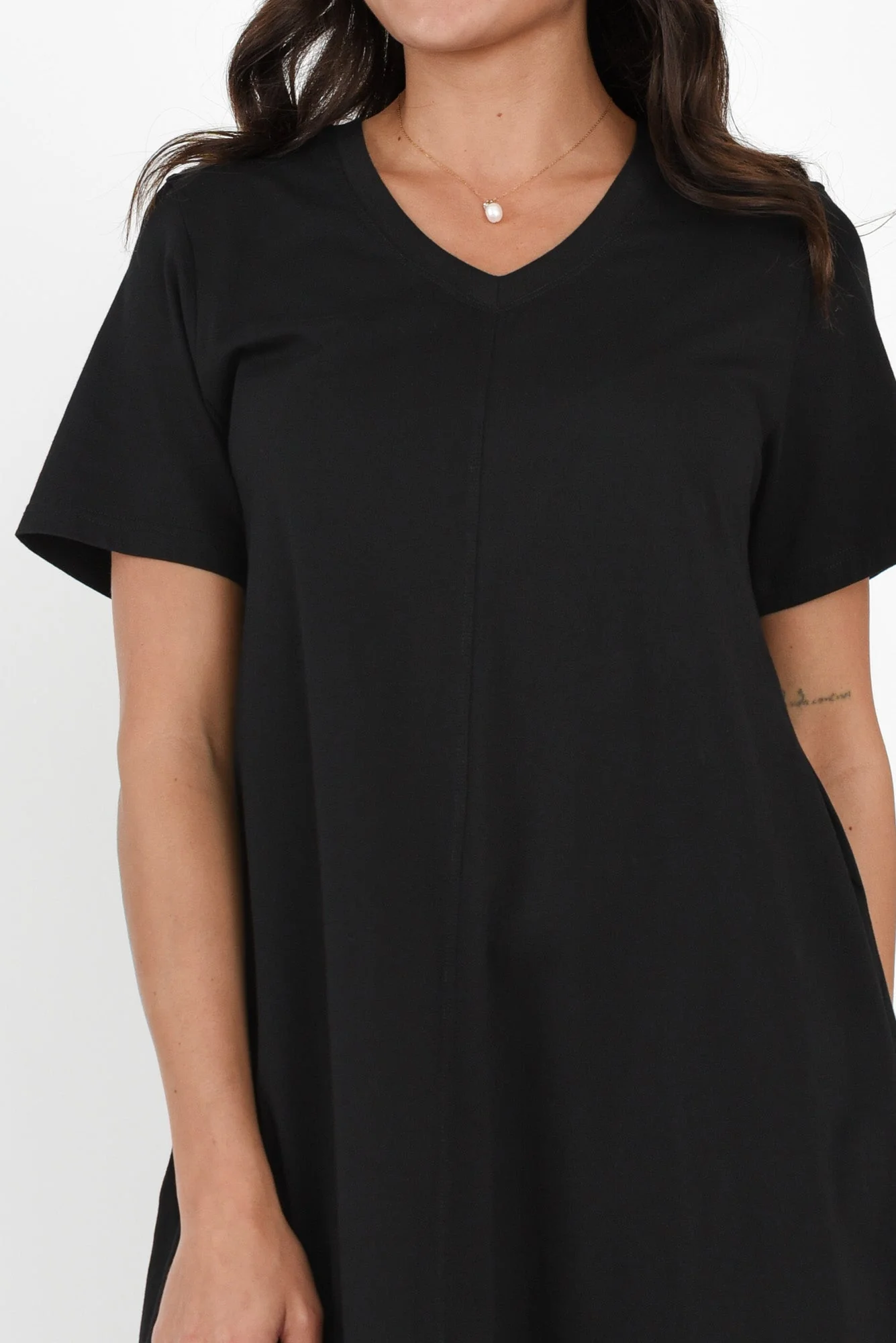 Quentin Black Cotton Tee Dress - Image 5