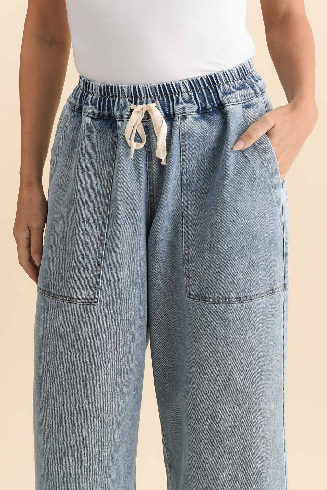 Quinn Light Blue Cotton Jogger Pants - Image 5