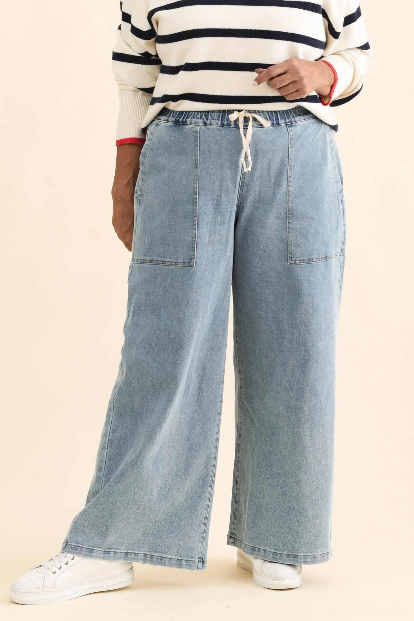 Quinn Light Blue Cotton Jogger Pants - Image 7