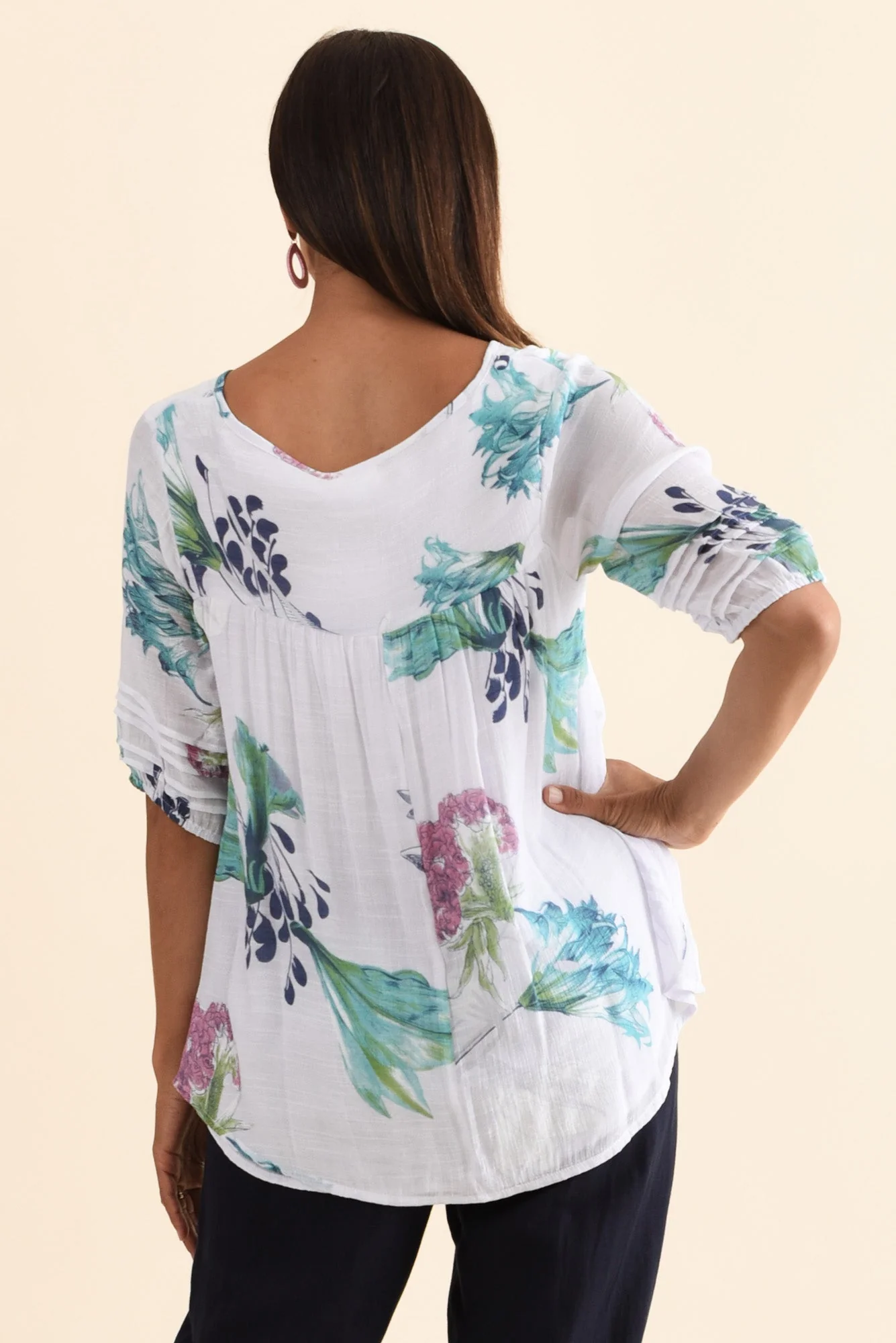 Ramy White Floral Cotton Blend Top - Image 5