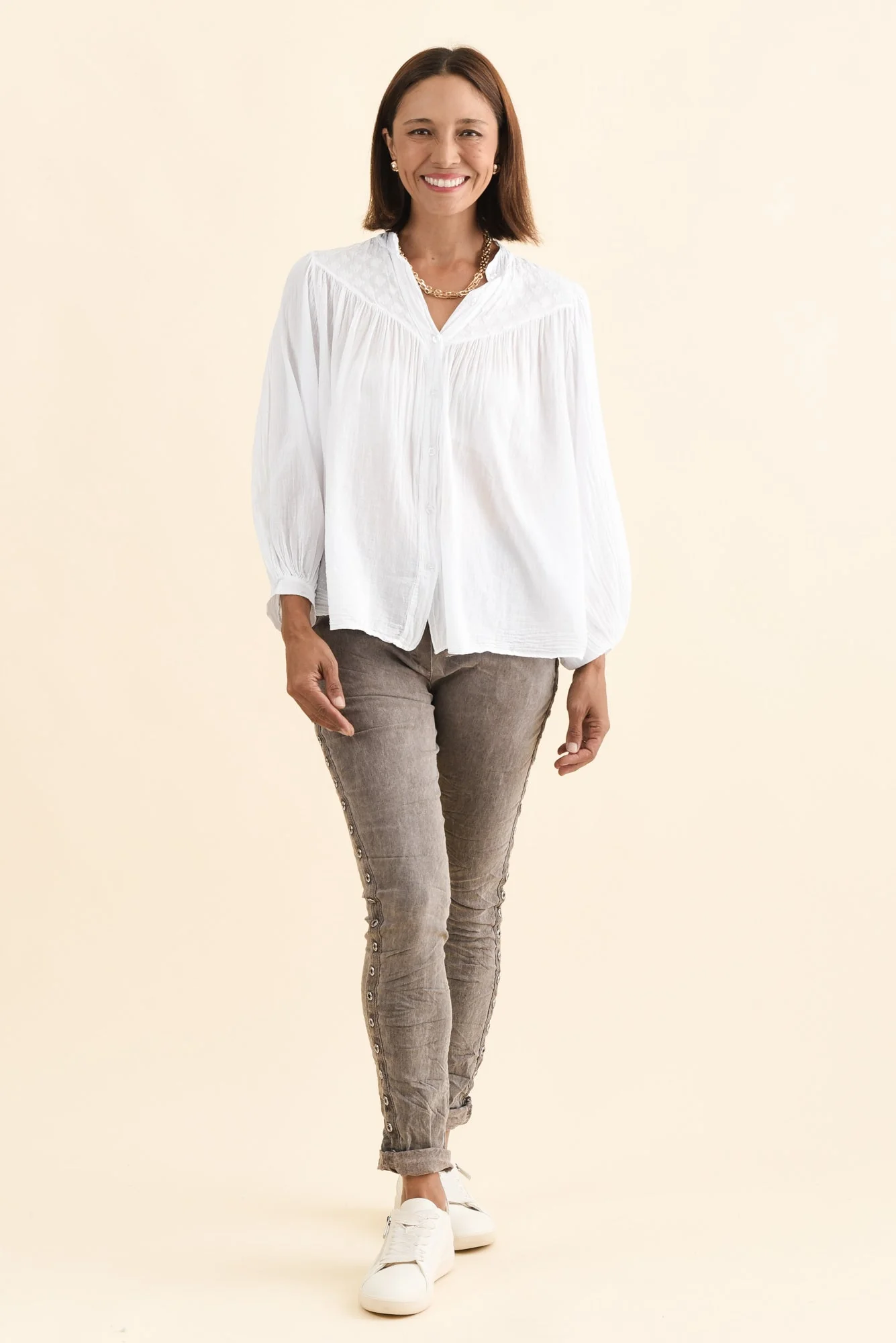 Randy White Cotton Blouse - Image 6
