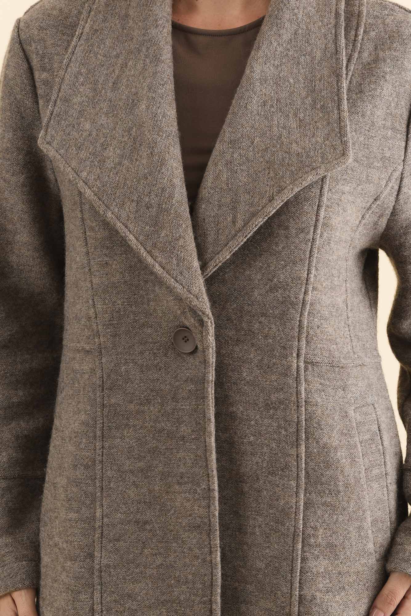 Raquel Taupe Wool Coat - Image 5