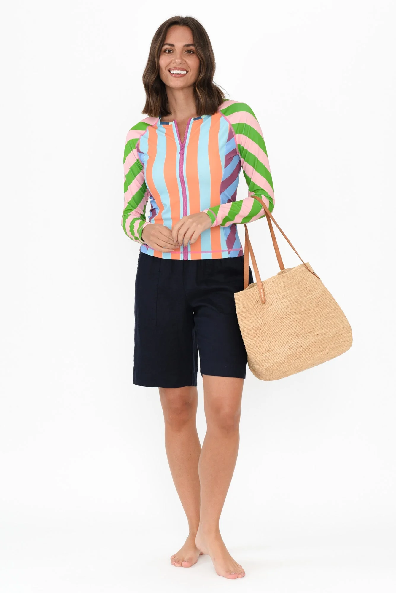 Raven Green Stripe Rash Vest - Image 2