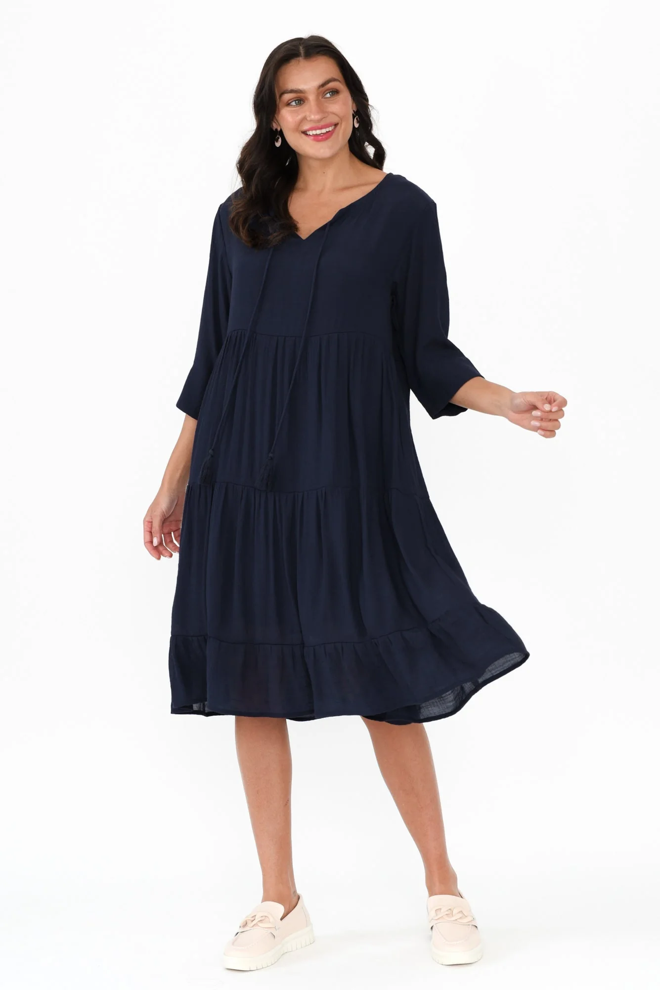 Ravina Navy Tier Dress