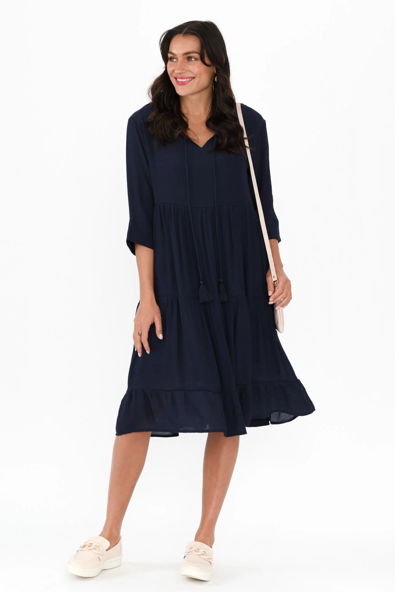 Ravina Navy Tier Dress - Image 2