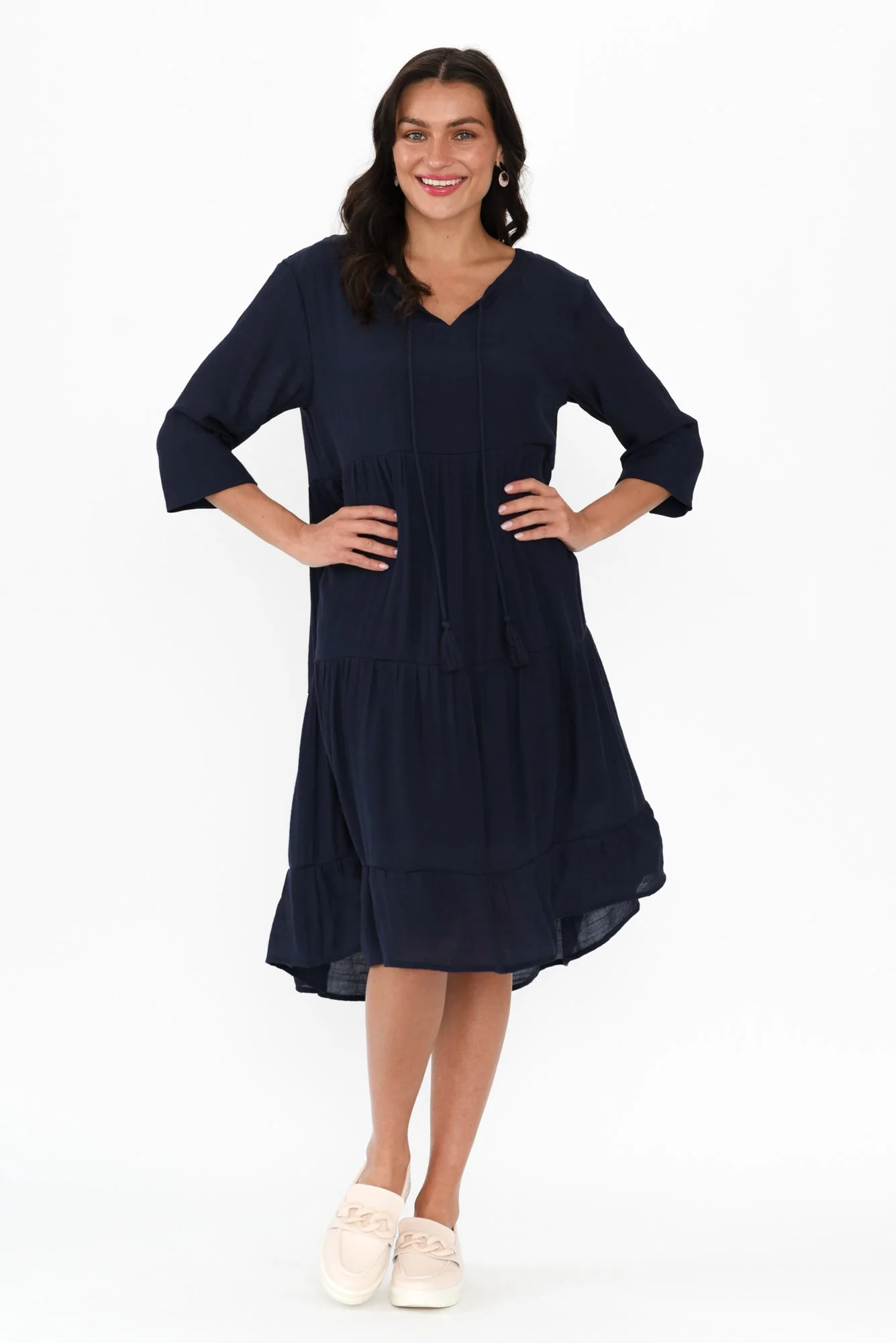 Ravina Navy Tier Dress - Image 6