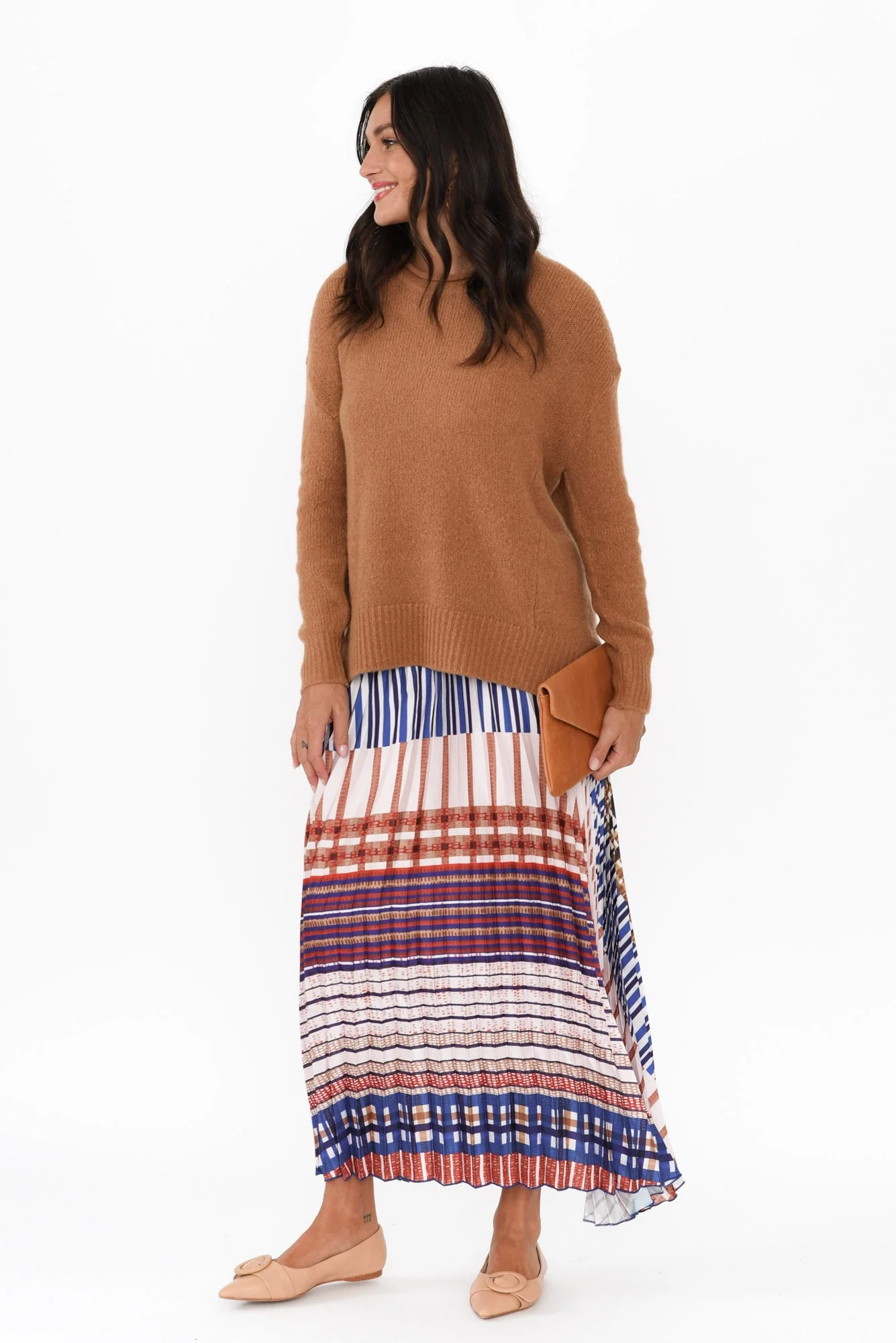 Rays Blue Check Pleated Skirt - Image 7