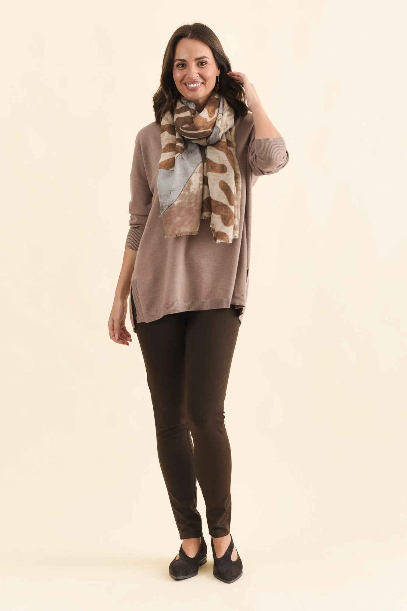 Reed Chocolate Stretch Cotton Pants - Image 3