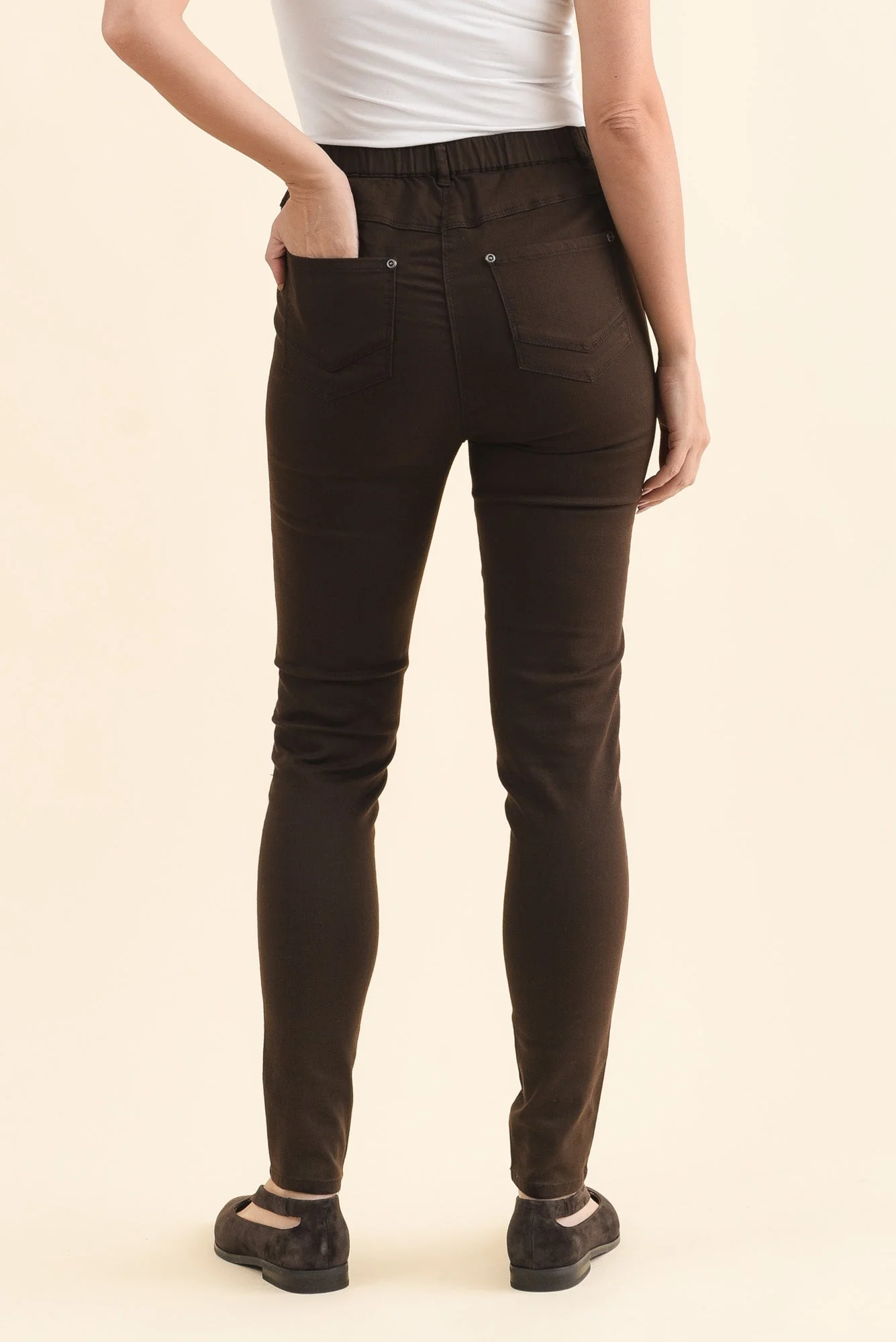 Reed Chocolate Stretch Cotton Pants - Image 5