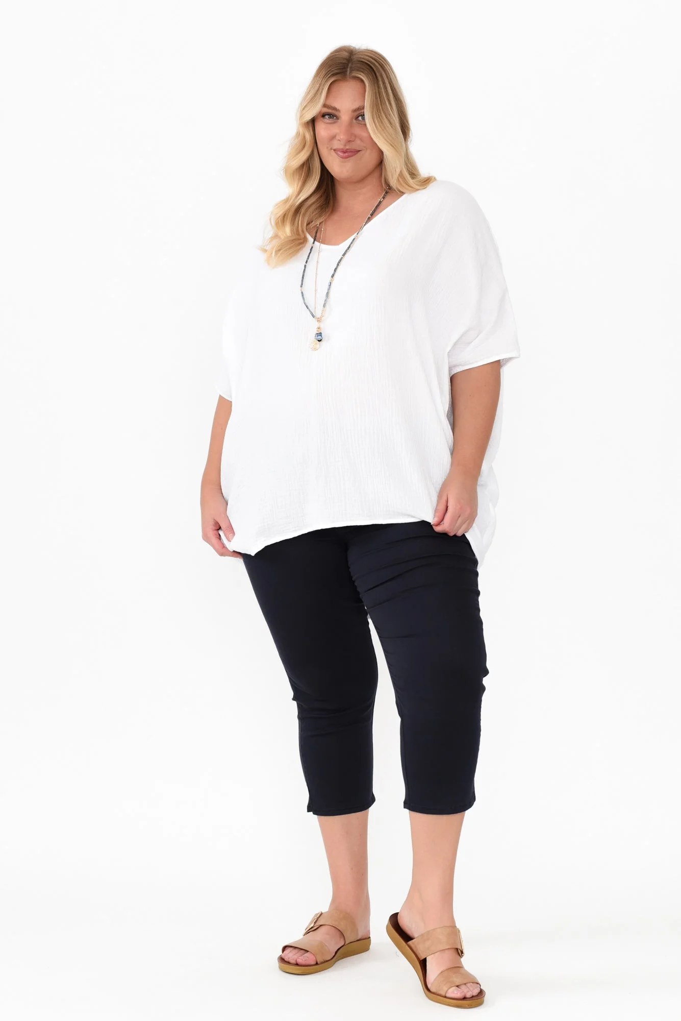 Reed Navy Stretch Cotton Capri Pants - Image 9