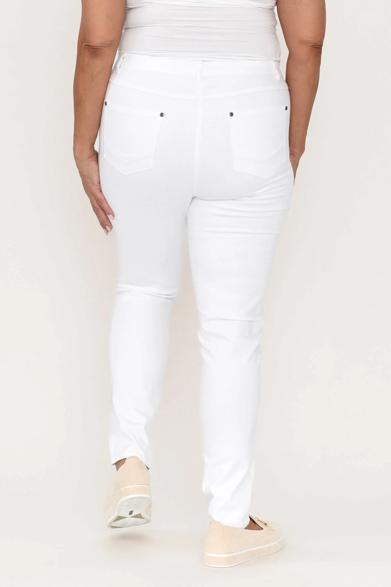 Reed White Stretch Cotton Pants - Image 15
