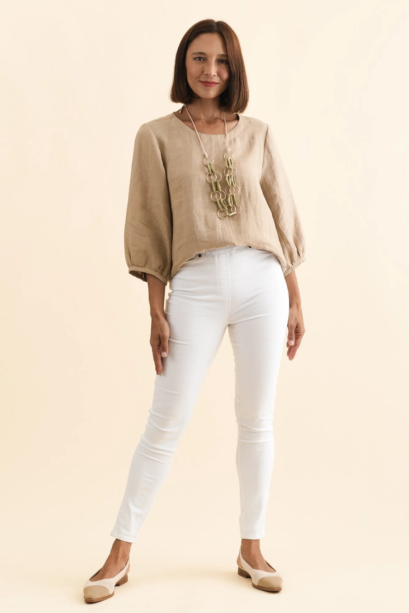 Reed White Stretch Cotton Pants - Image 3