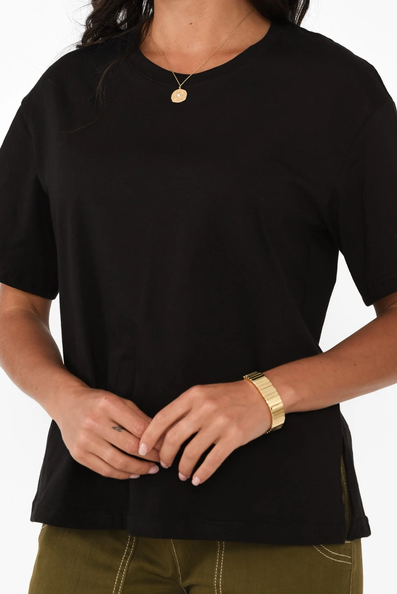 Relax Black Cotton Tee - Image 5