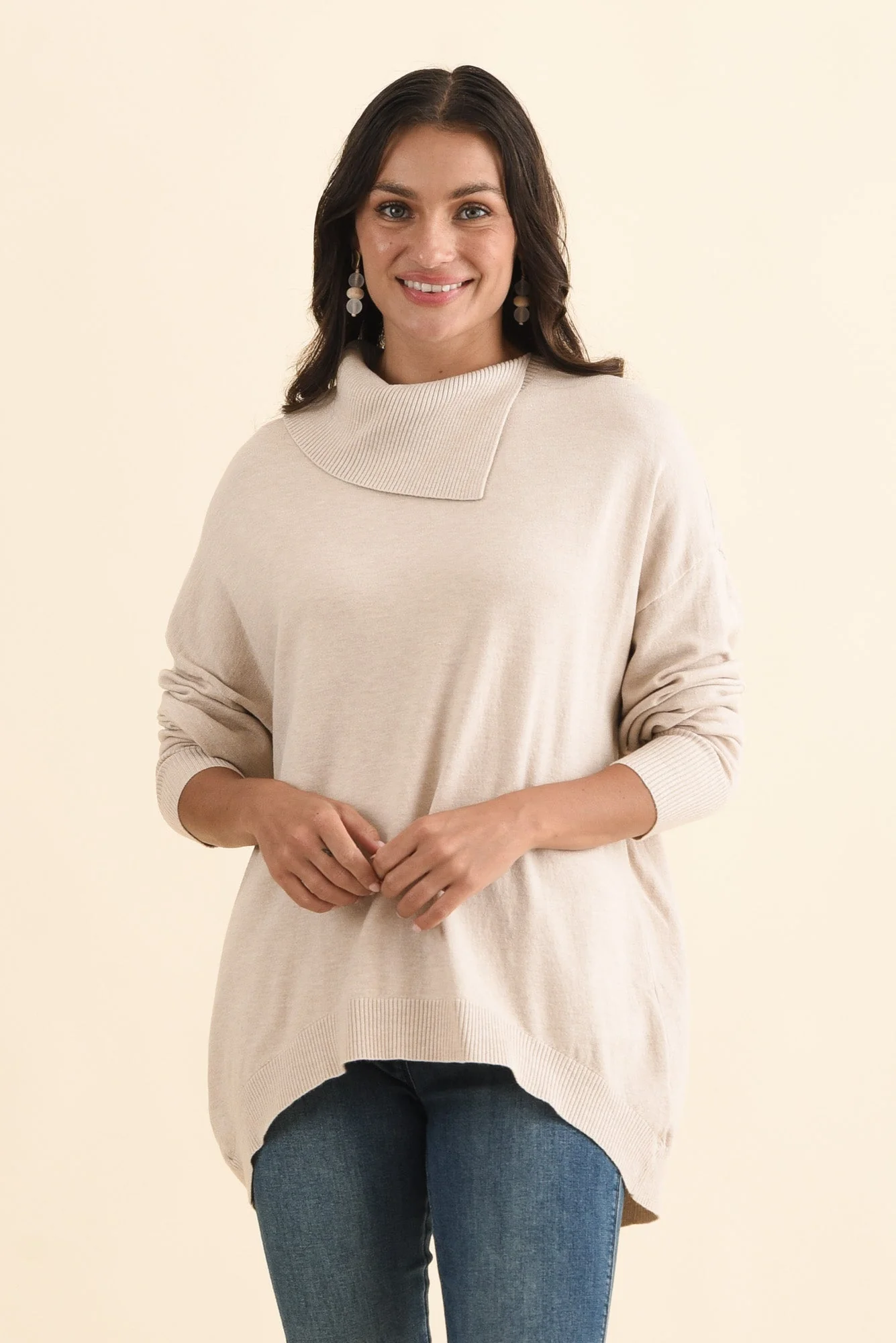 Renfrey Beige Knit Jumper