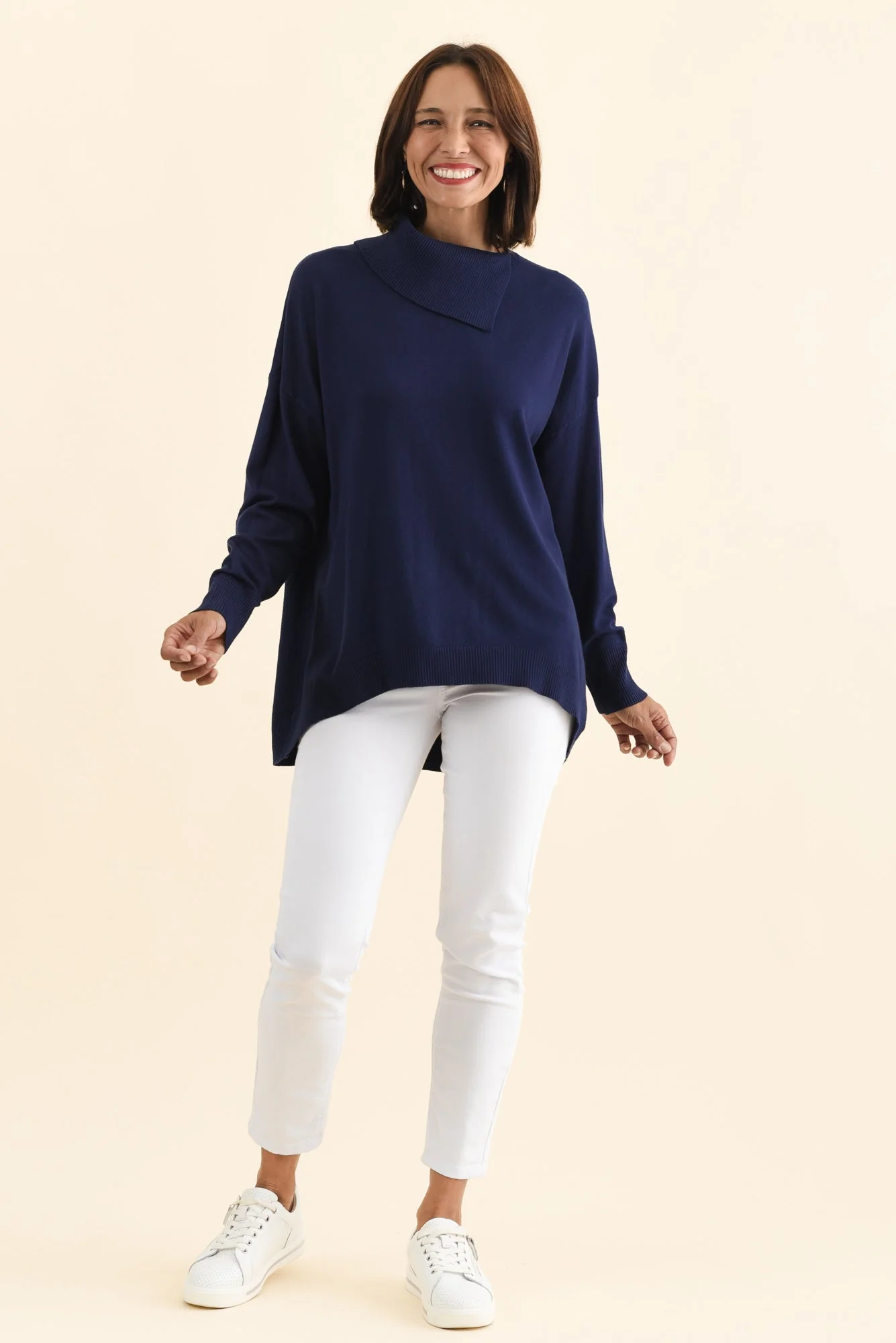 Renfrey Navy Knit Jumper - Image 2