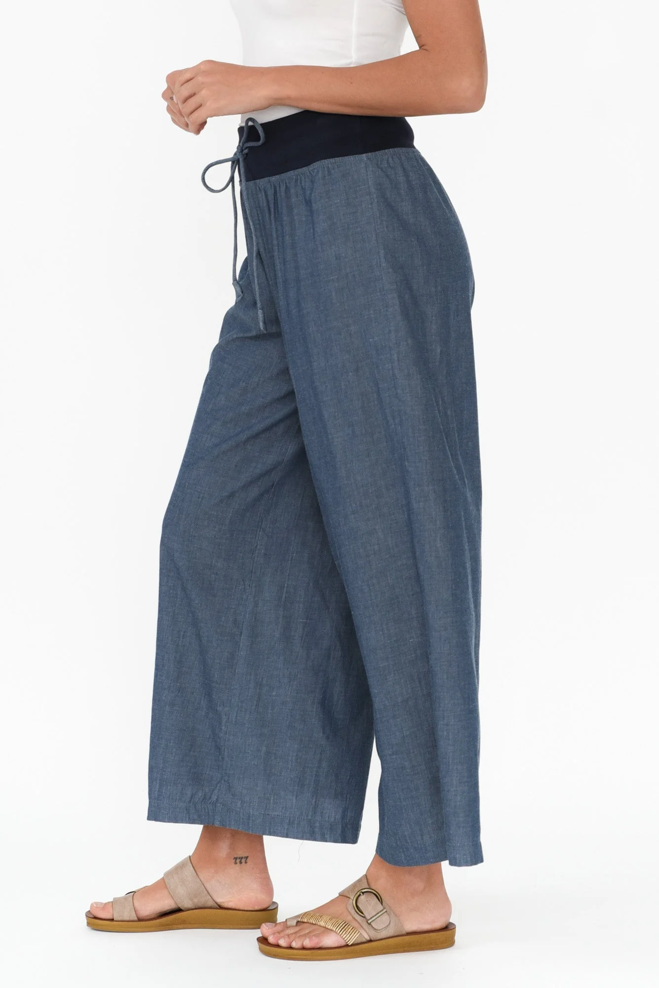 Ria Steel Cotton Drawstring Pants - Image 4