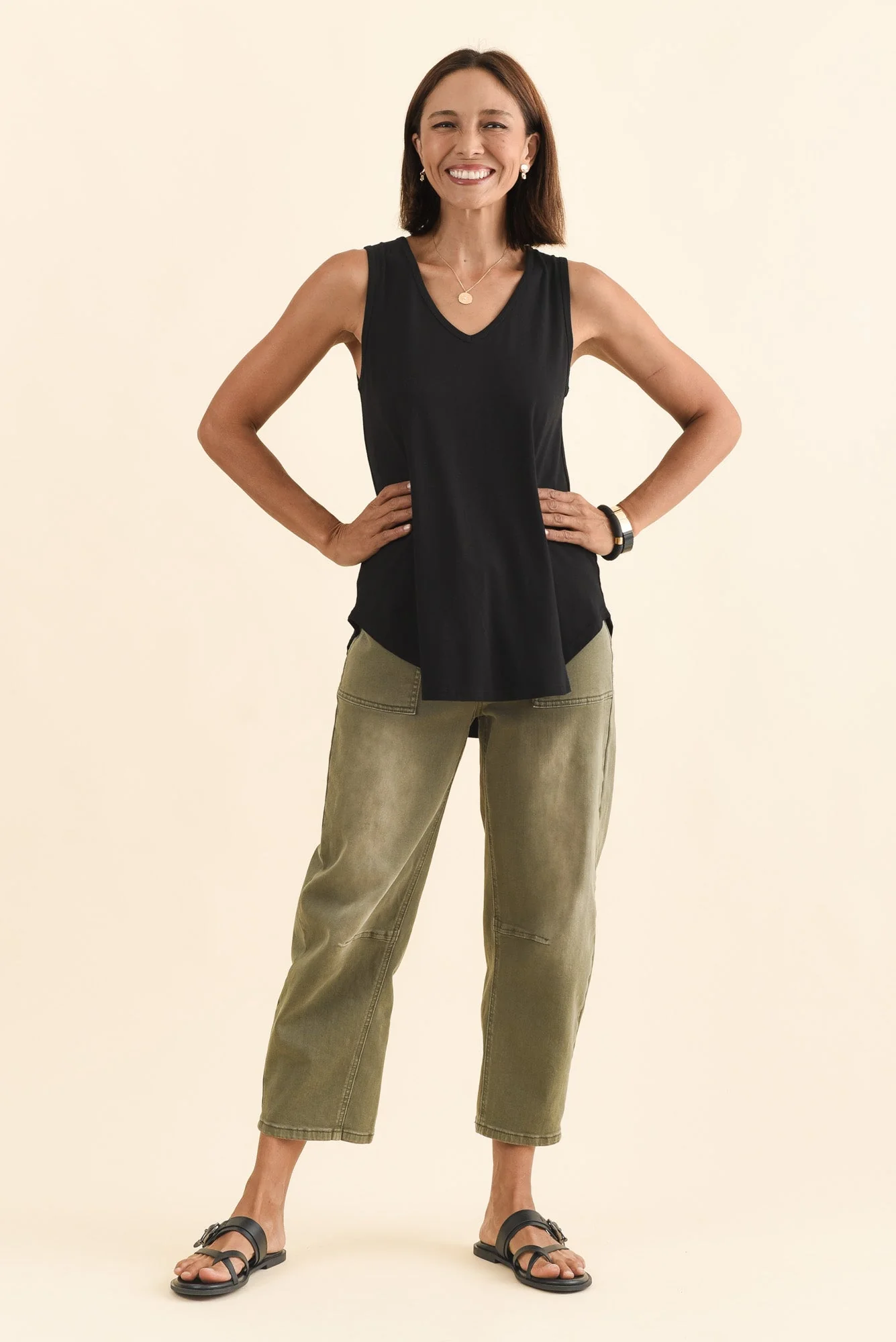 Rihanna Black Bamboo Tank - Image 3