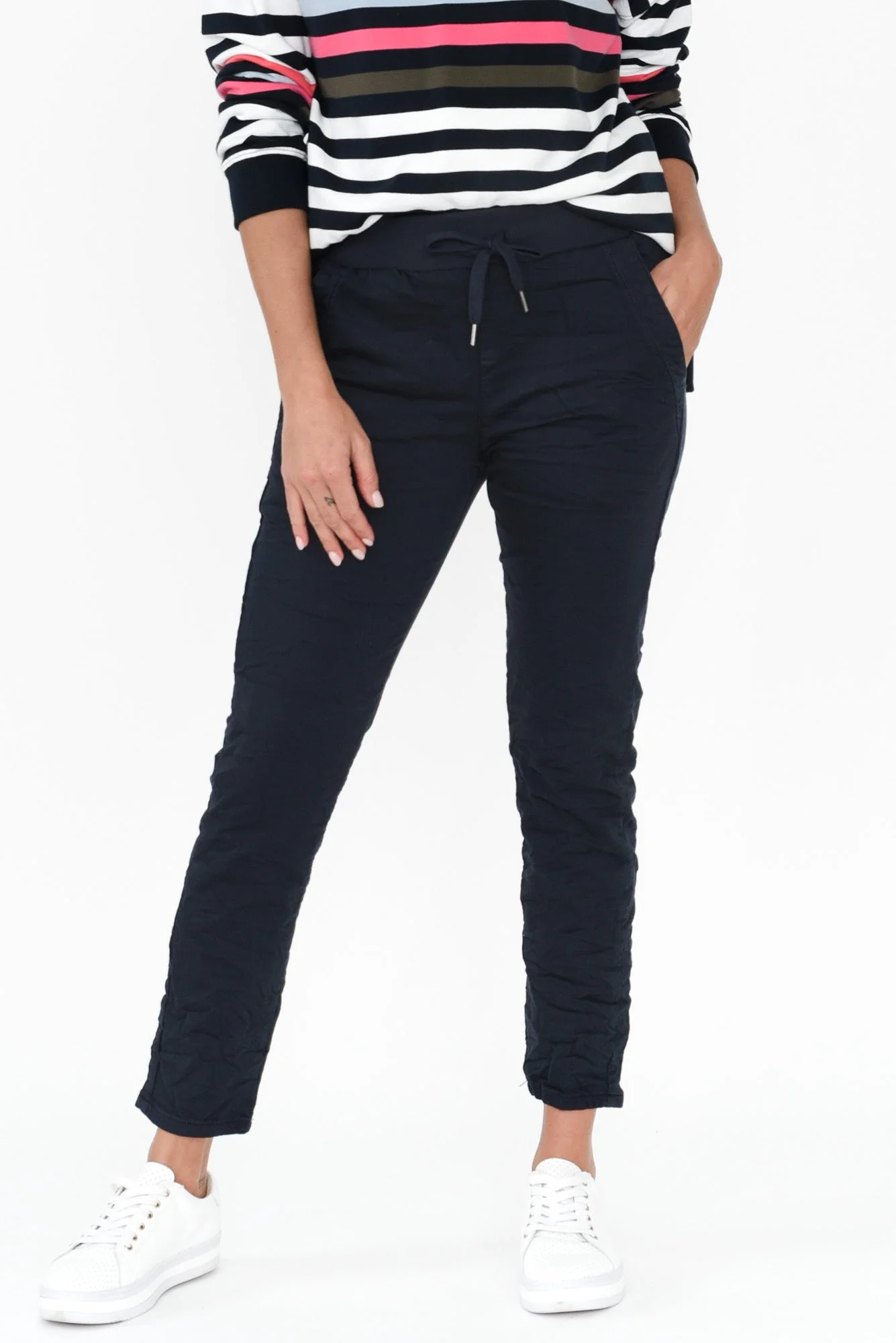 Riley Navy Denim Jogger Pants - Image 2