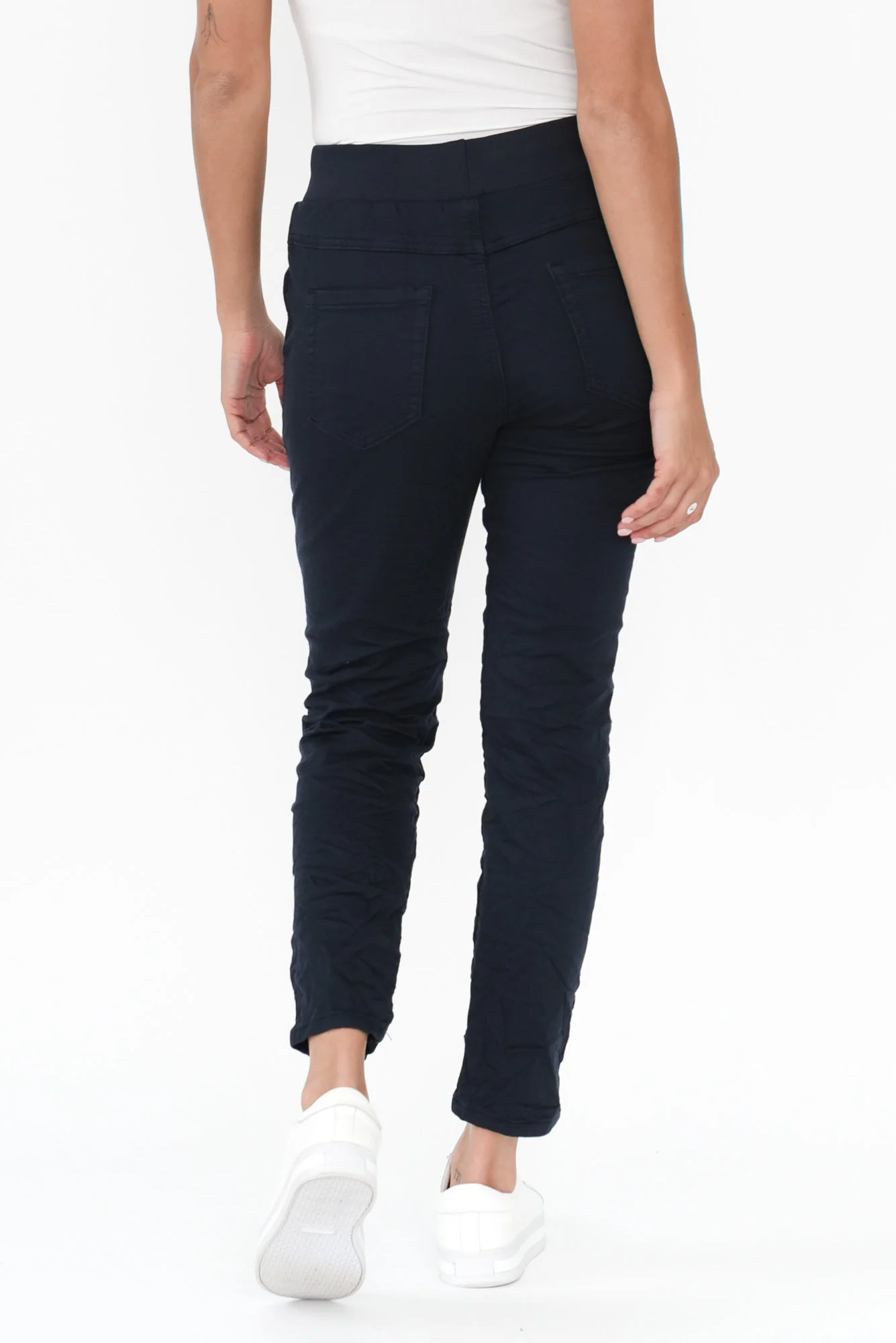 Riley Navy Denim Jogger Pants - Image 5