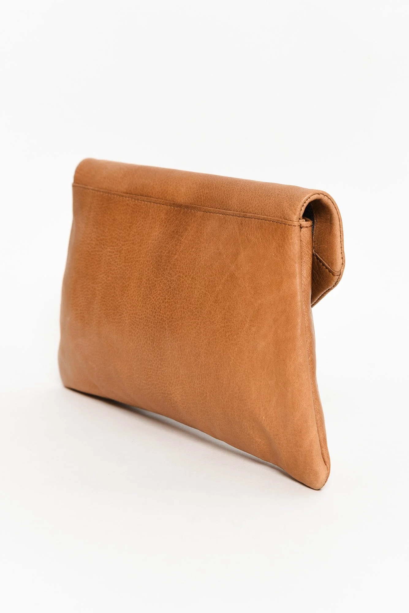 Riley Tan Leather Clutch - Image 5