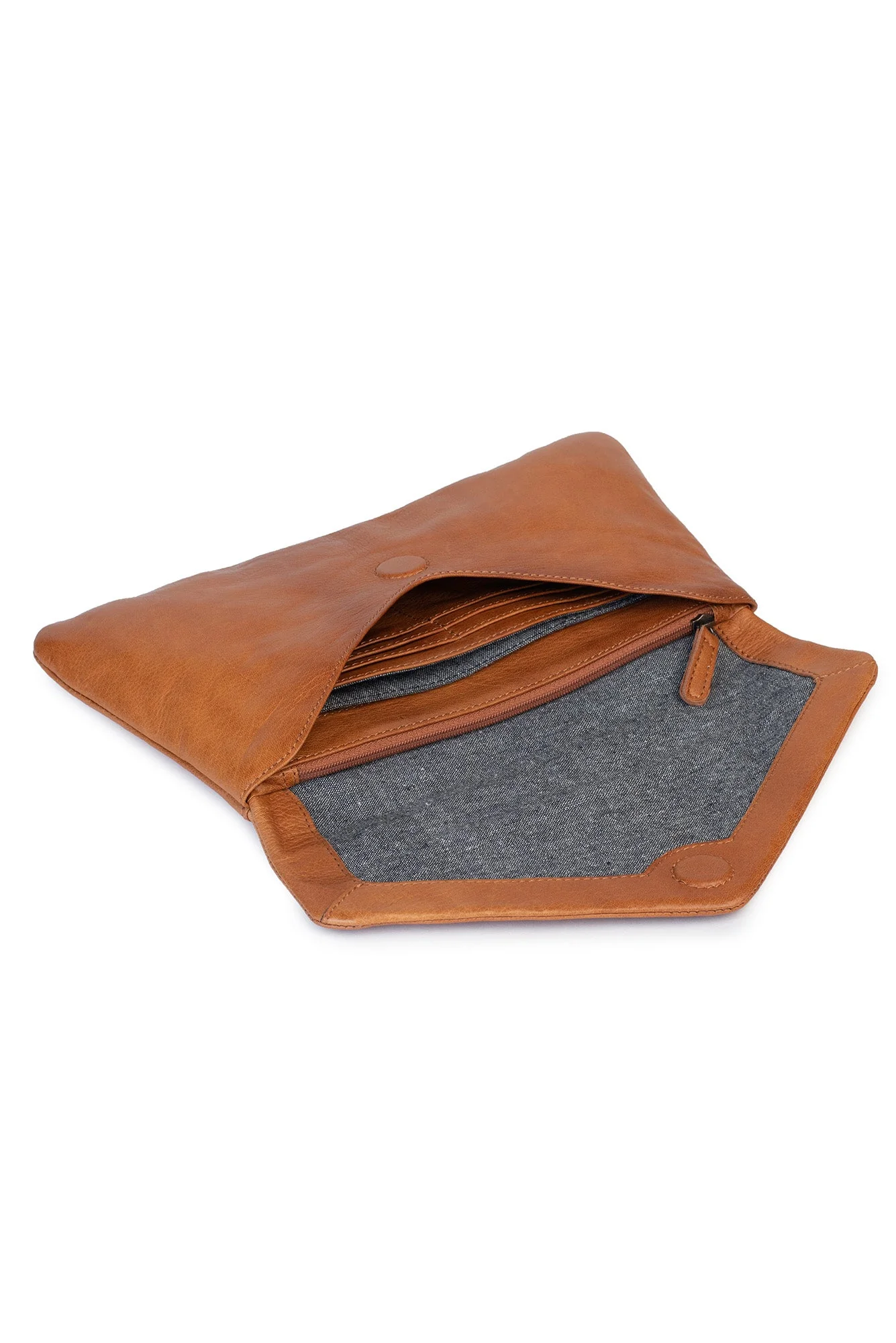 Riley Tan Leather Clutch - Image 6