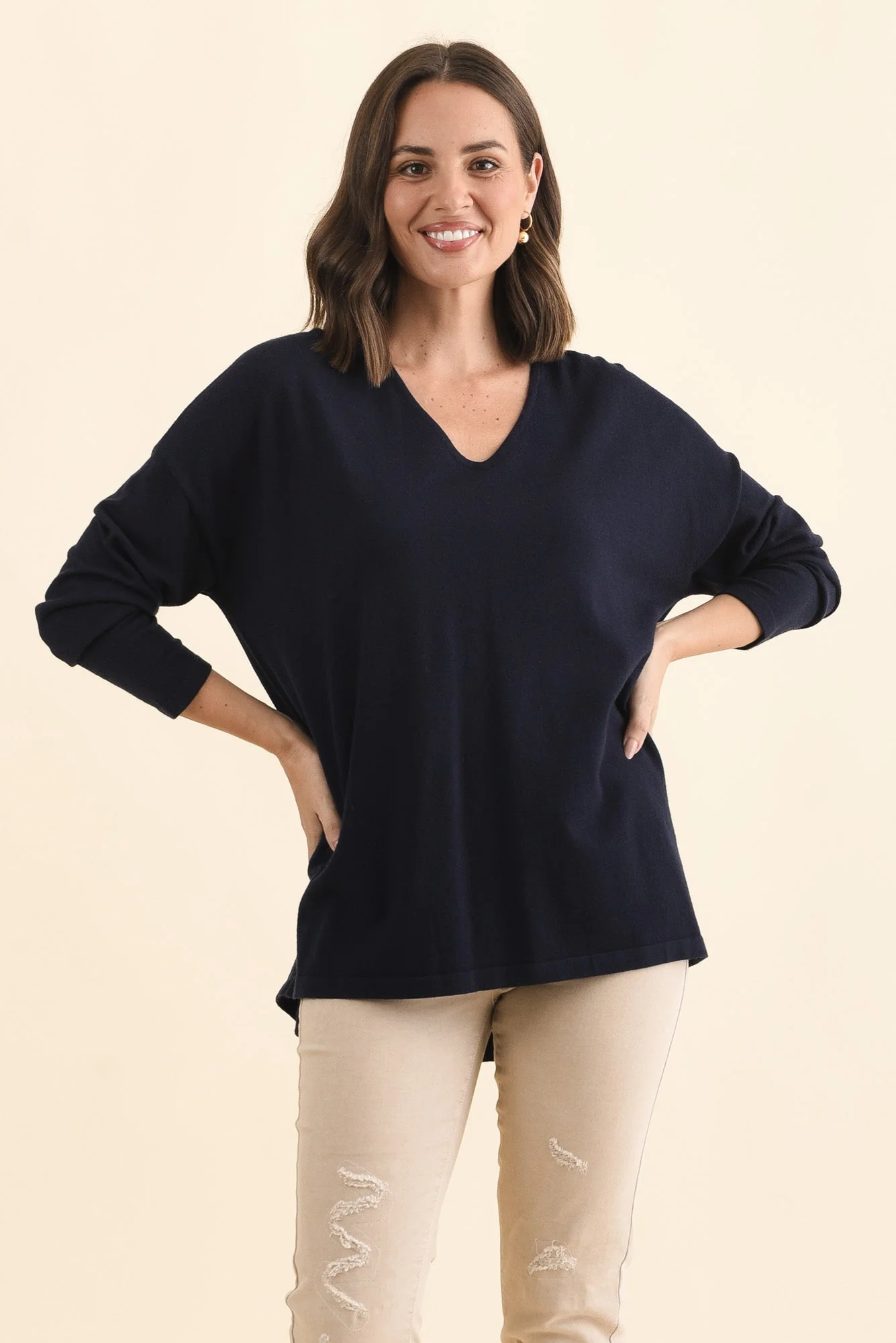 Ronnie Navy Knit Jumper