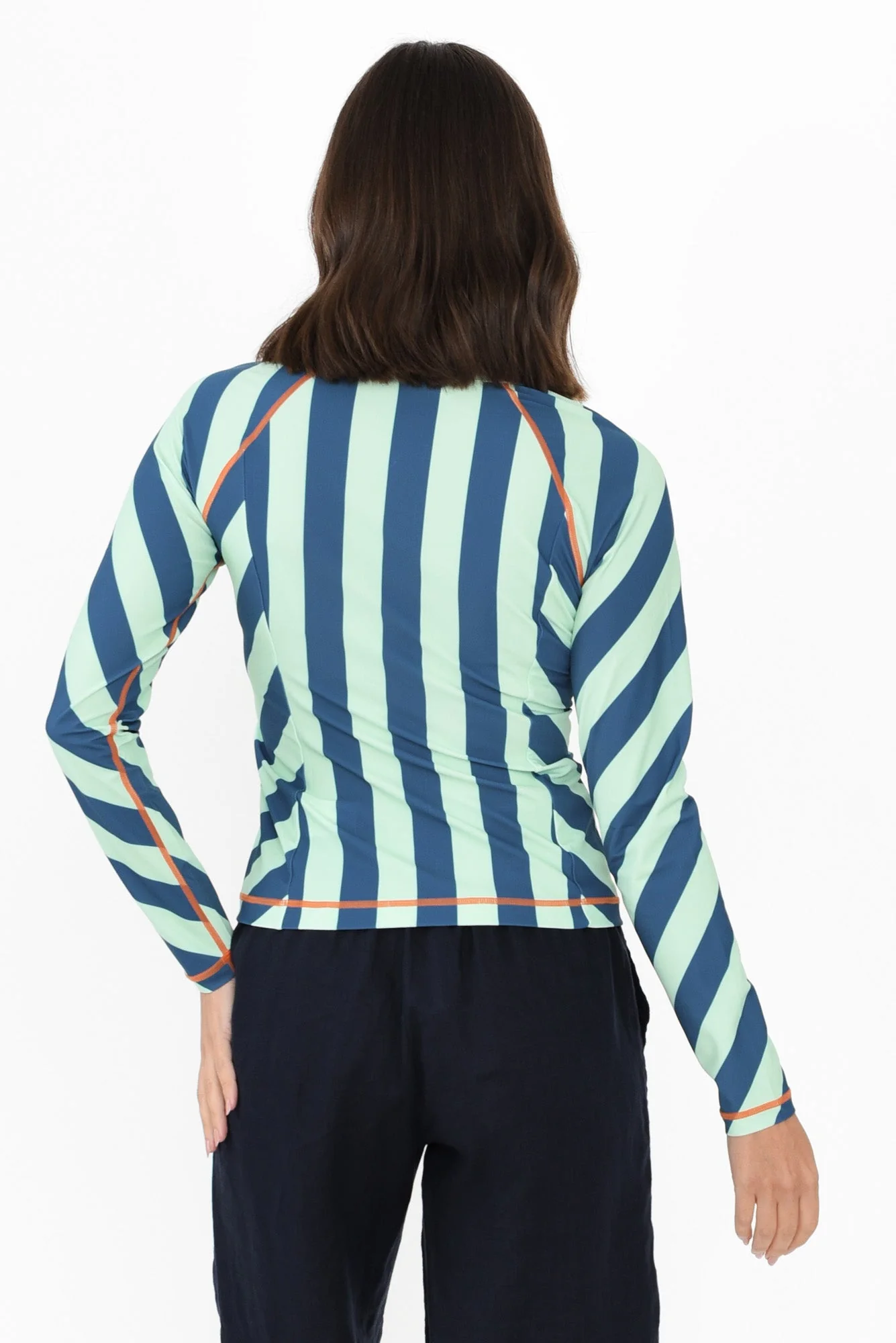 Rosa Blue Stripe Zip Rash Vest - Image 4