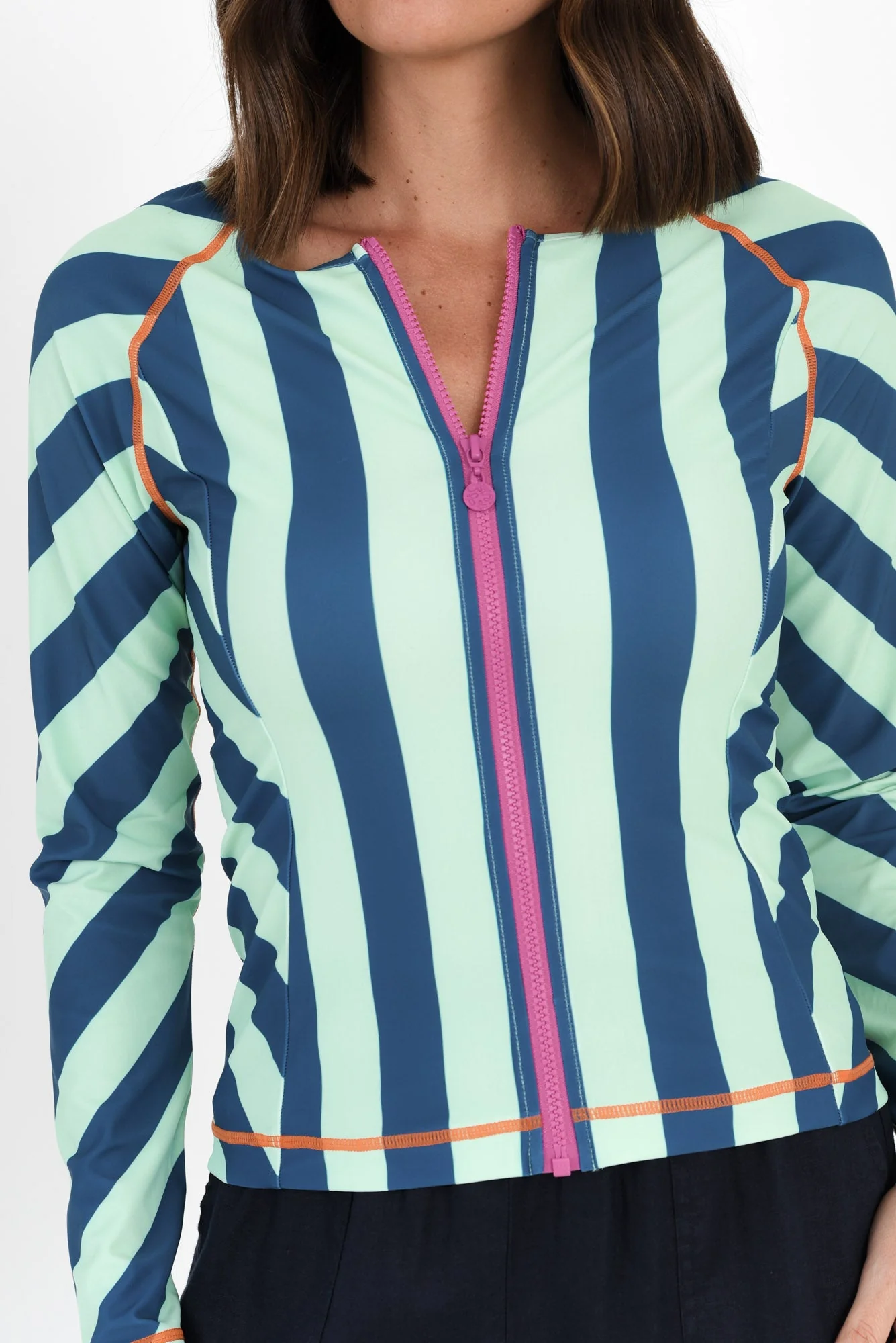 Rosa Blue Stripe Zip Rash Vest - Image 5