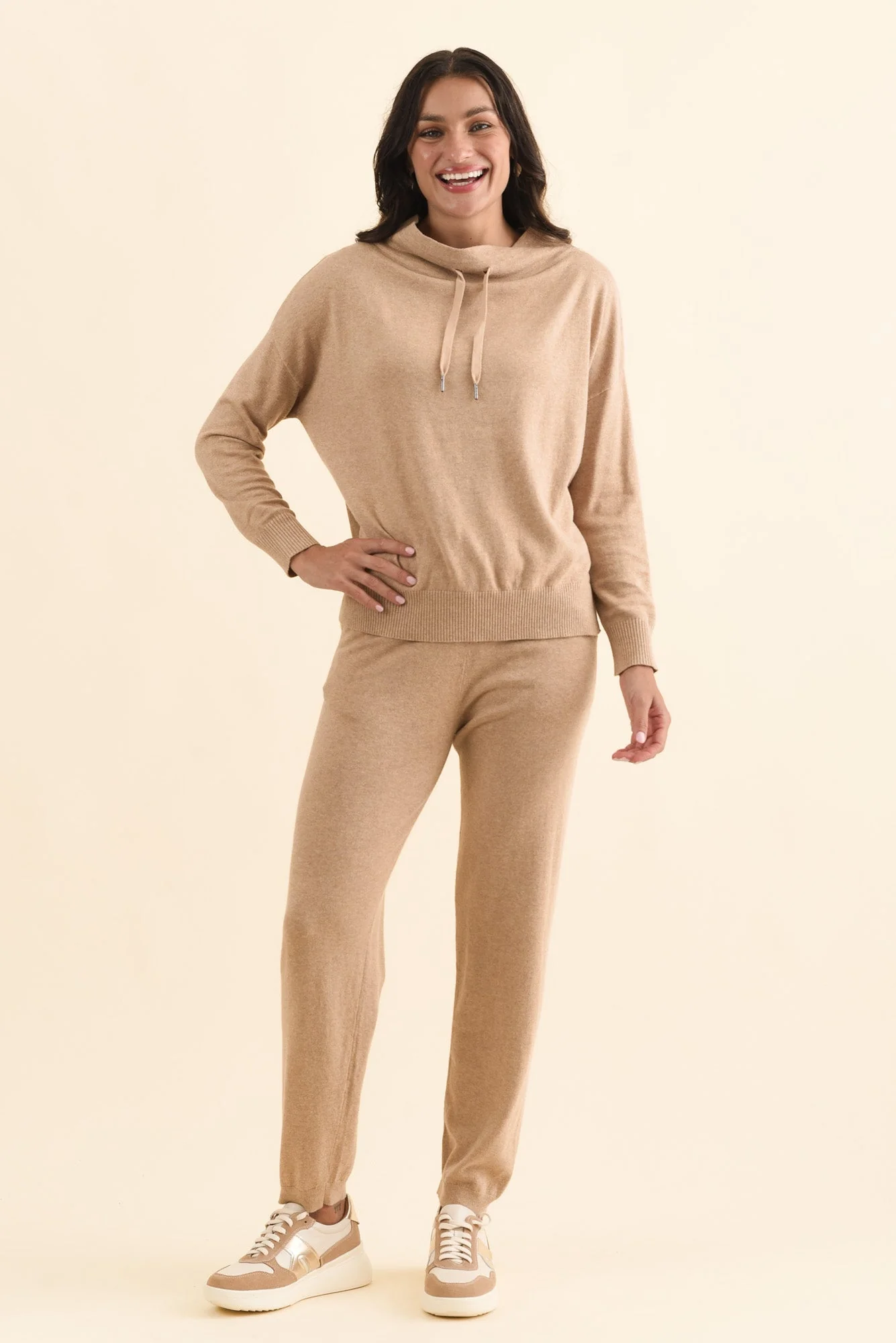 Rowan Cream Cotton Cashmere Knit Pants - Image 6