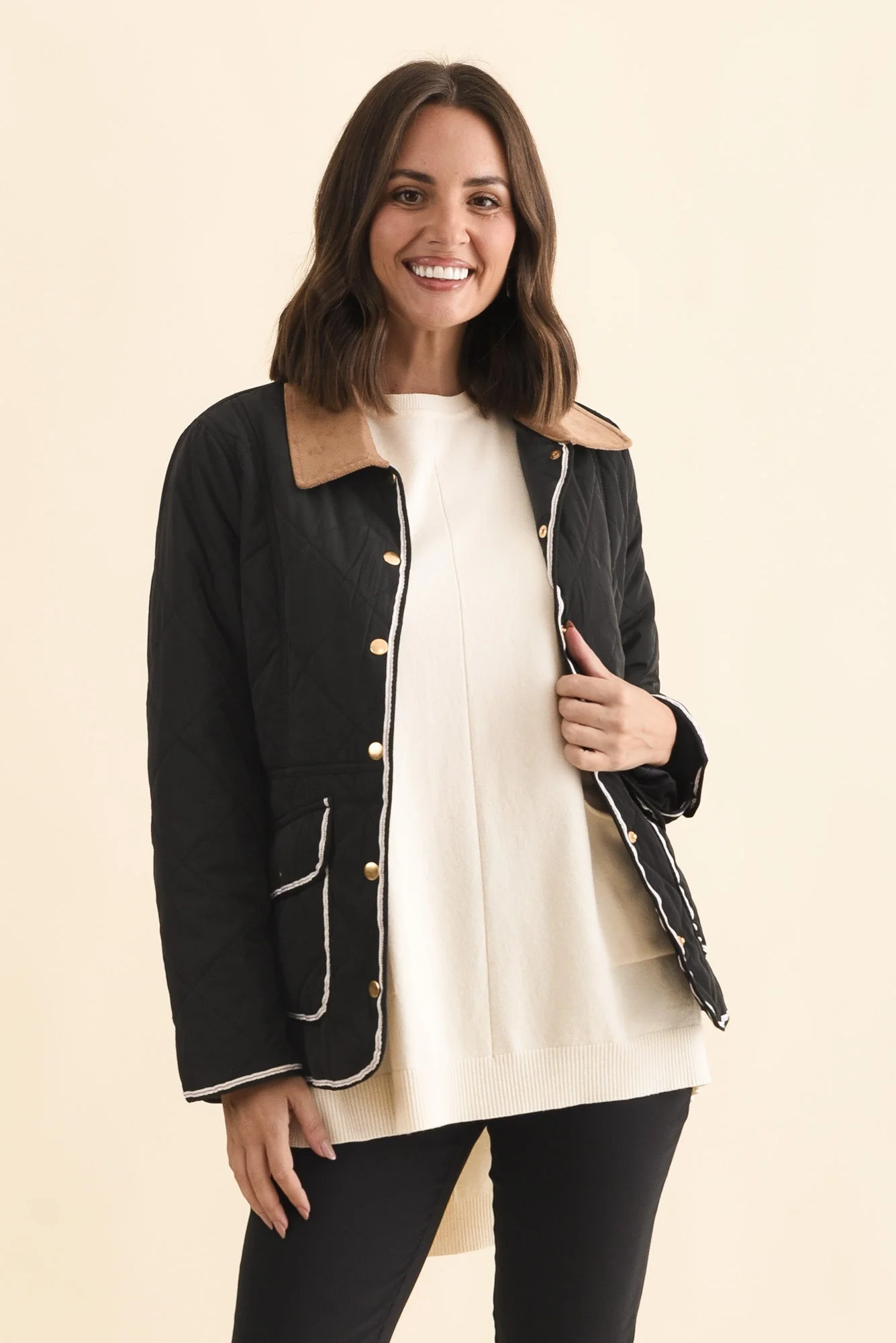 Ryan Black Quilted Jacket