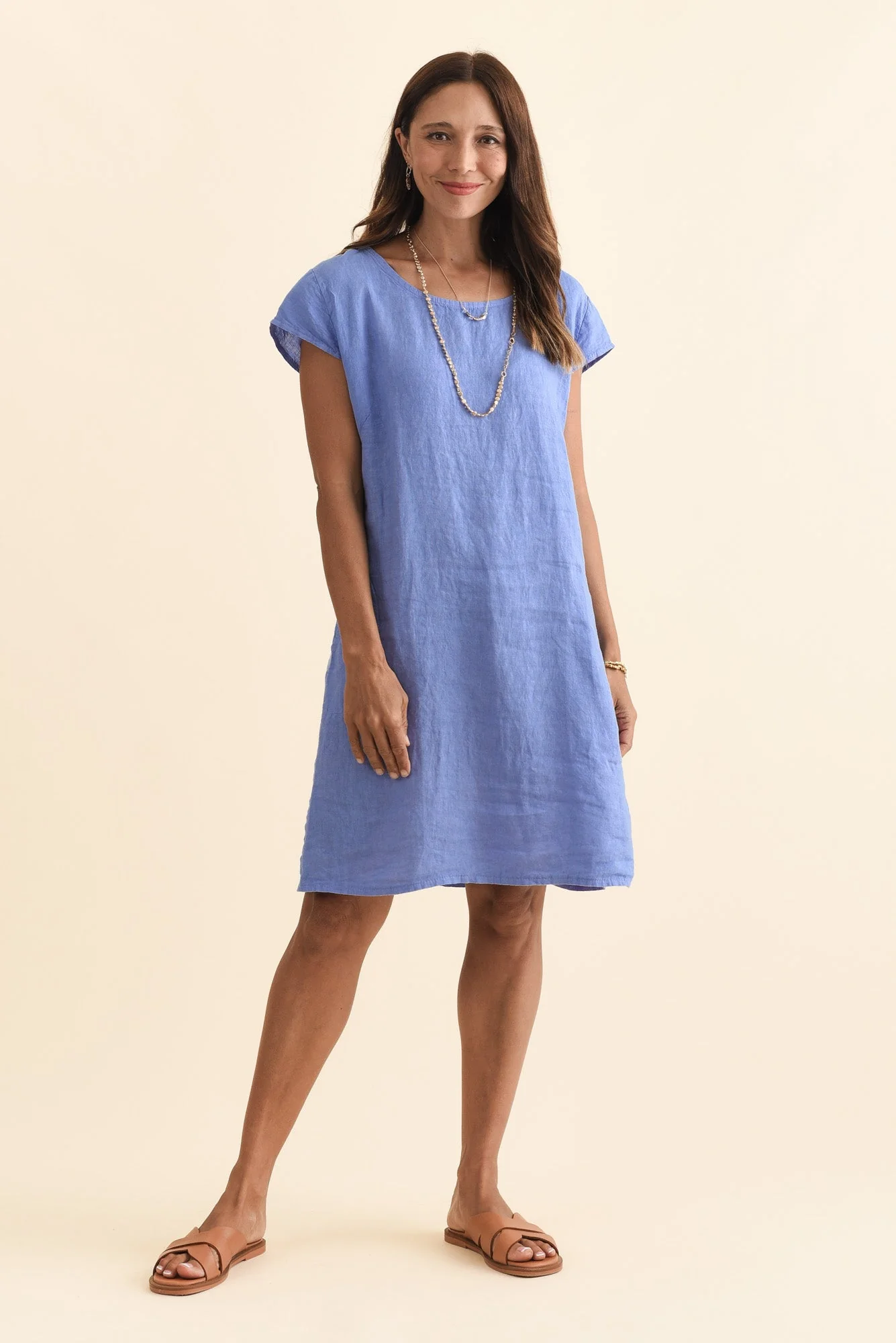 Sahara Blue Linen Pocket Dress - Image 6