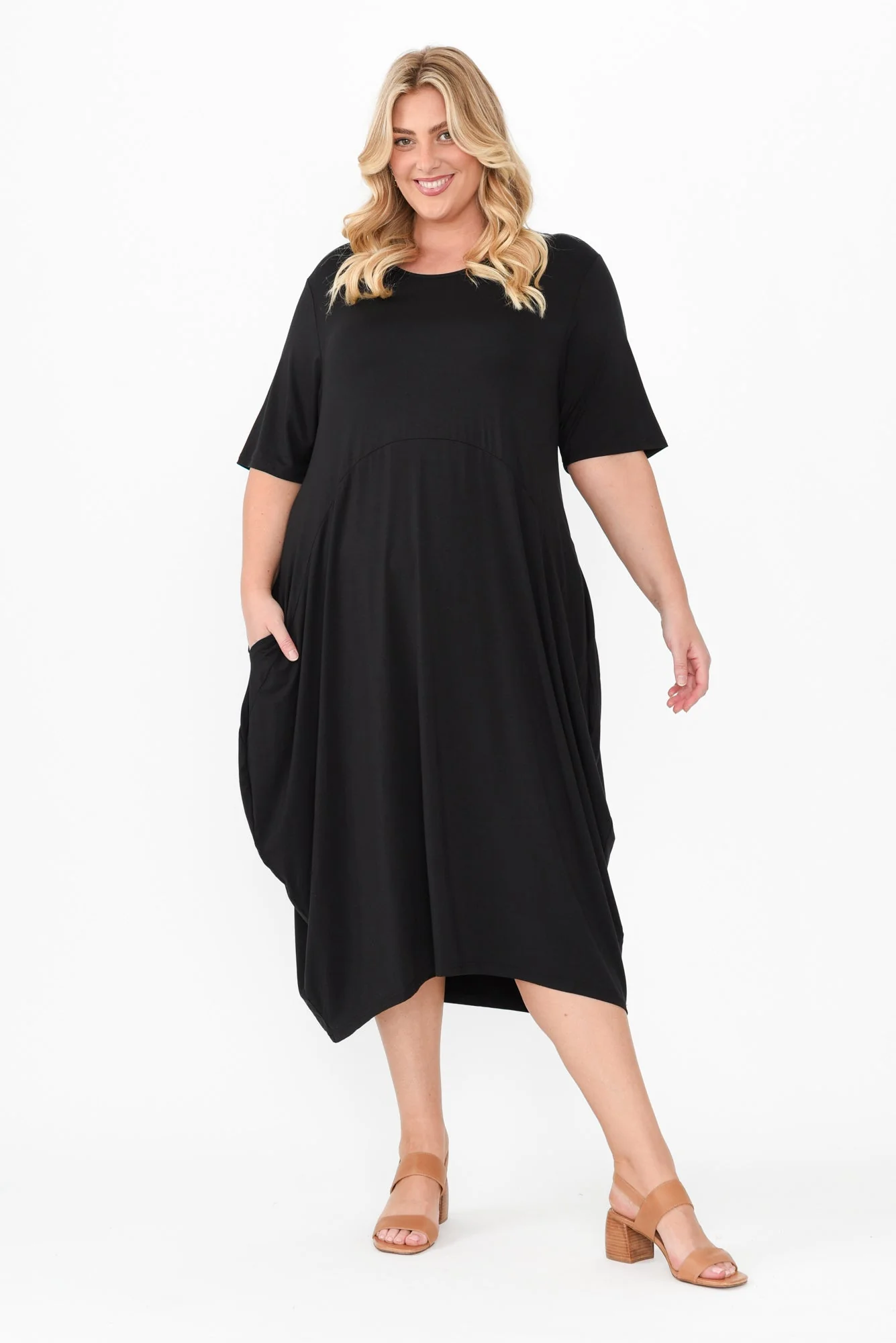Samiya Black Bamboo Dress - Image 12