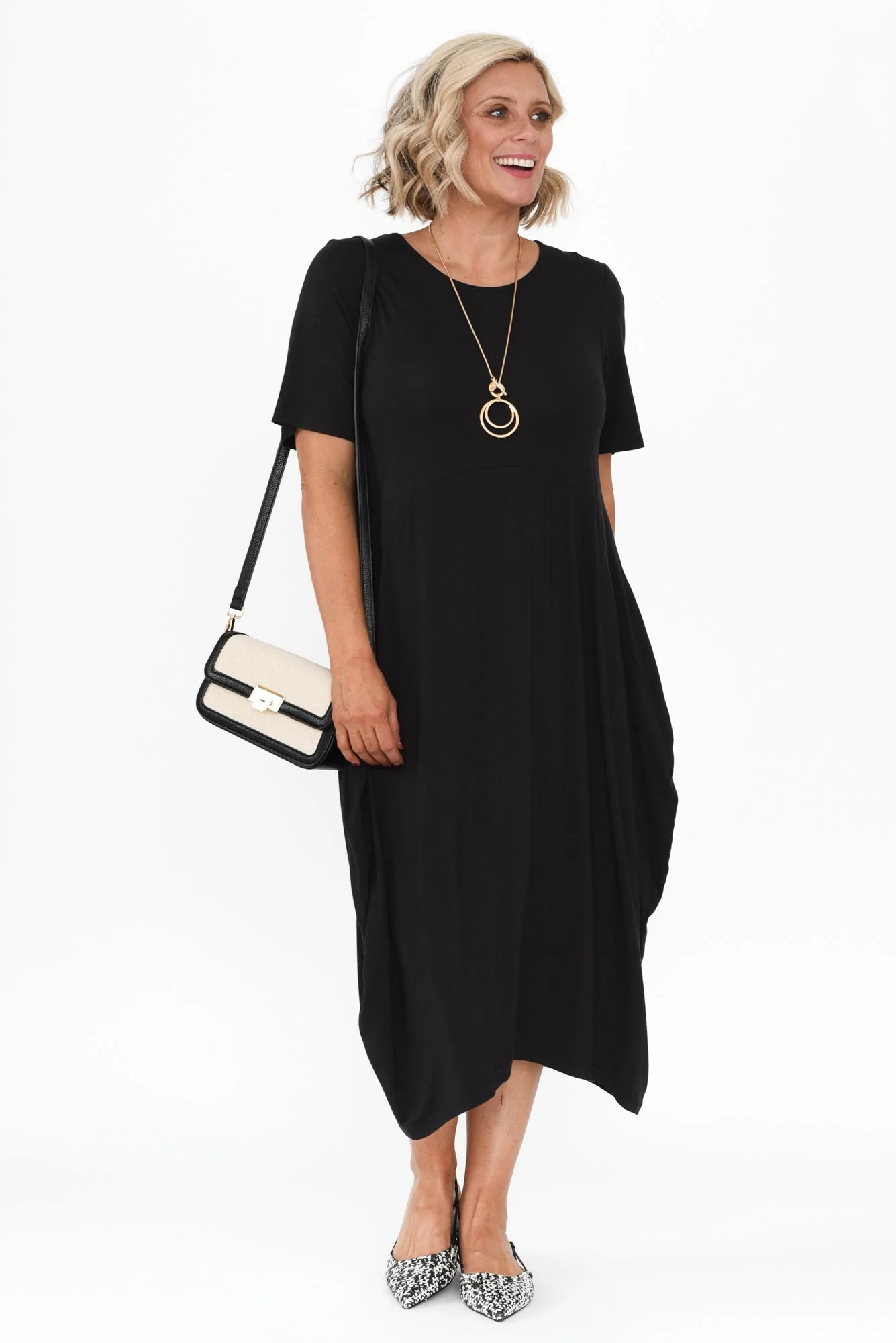 Samiya Black Bamboo Dress - Image 4