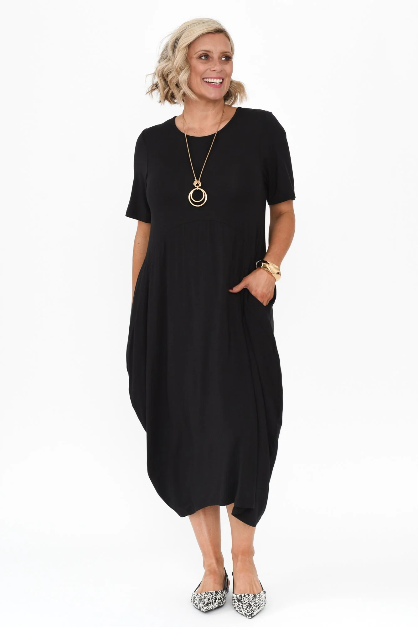 Samiya Black Bamboo Dress - Image 8
